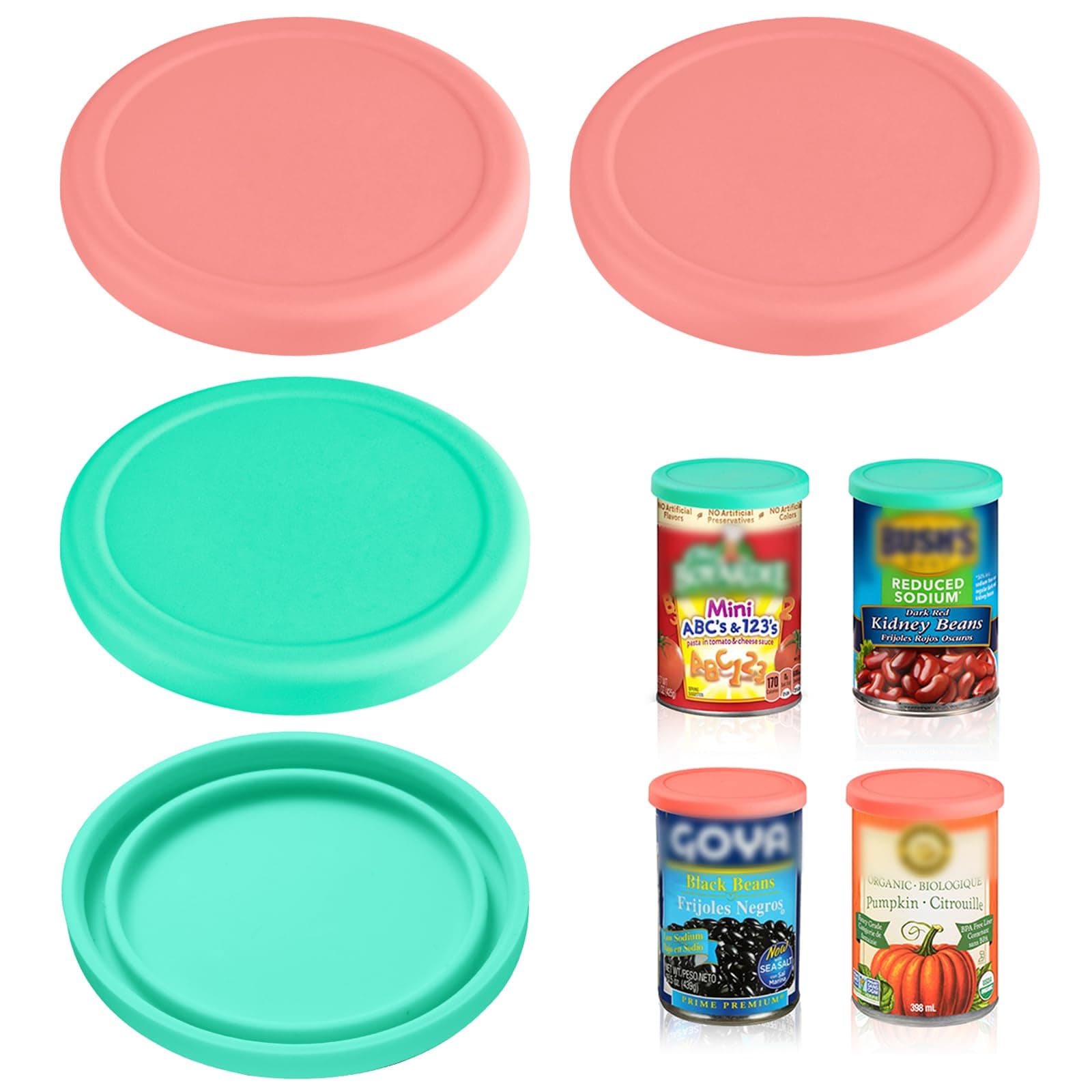 3 Inch Silicone Can Lids for Chef Can, Can Cover for Canned Good, Fit Most Standard Size, Dishwasher Safe