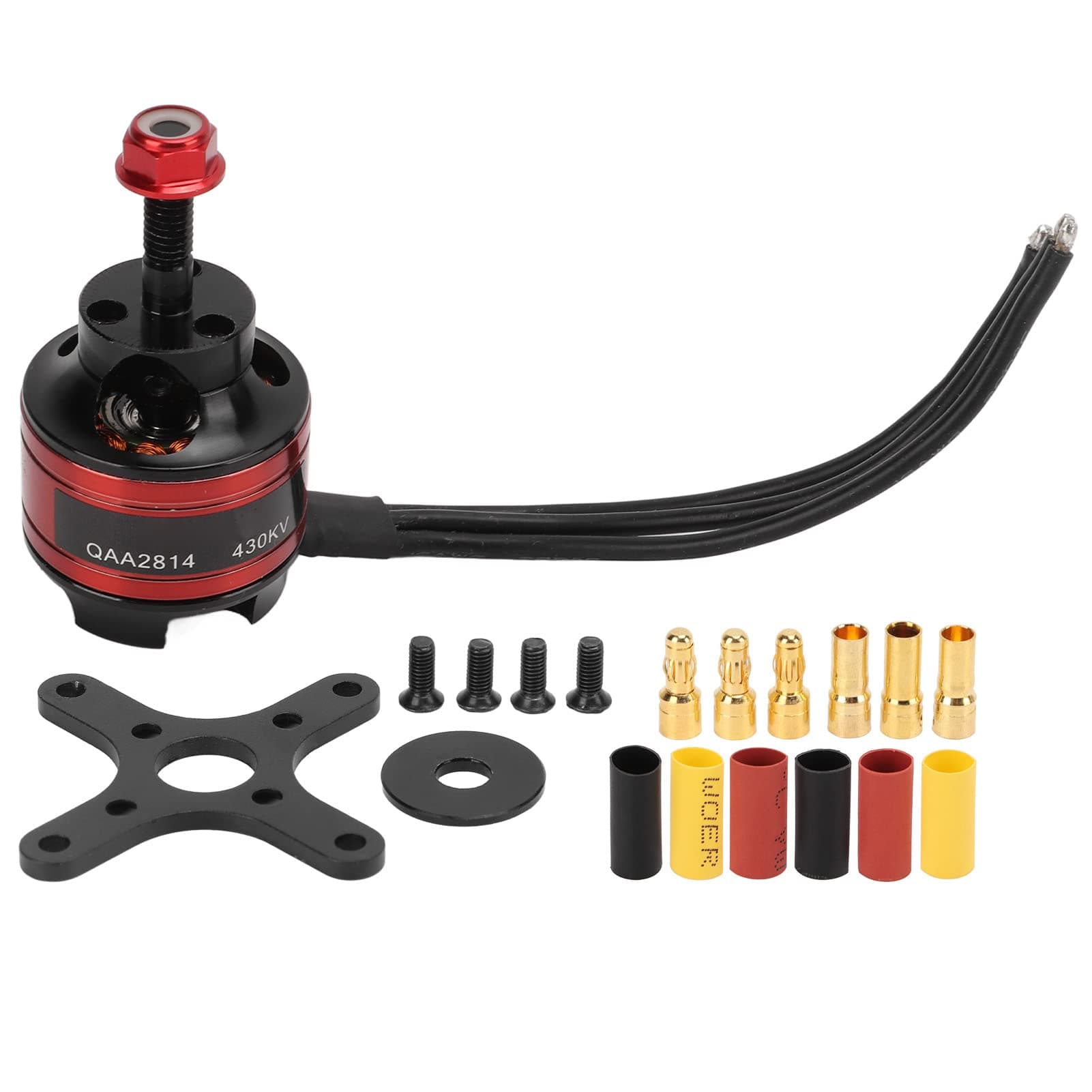 XTevu Brushless Motor, QA2814 430KV Outrunner Electric Drive Unit with 14 Pole Design, RC Airplane Fixed Wing Aircraft Motor Replacement CCW Rotation
