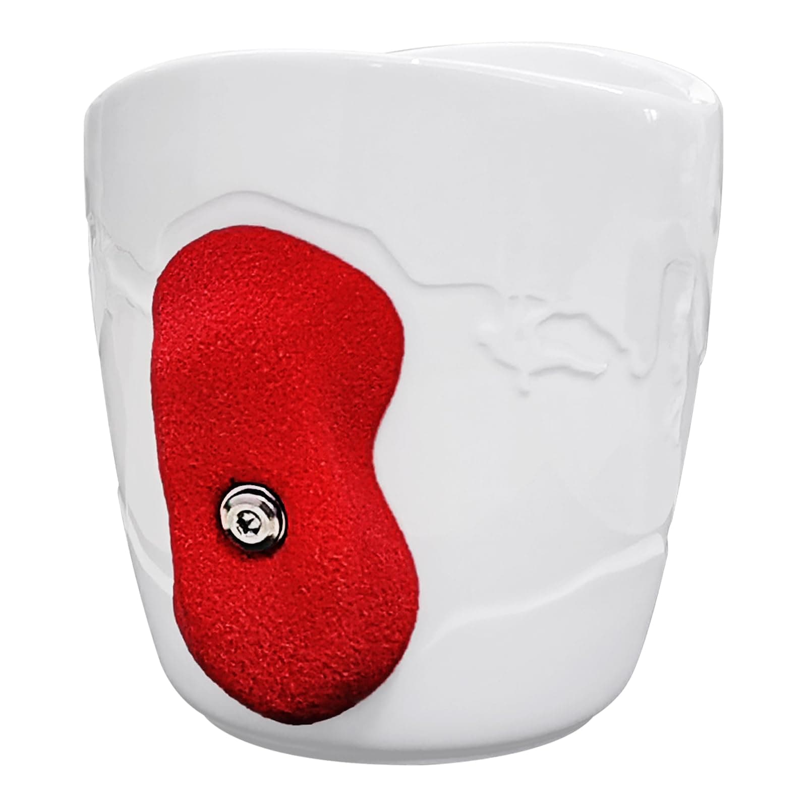 Two Stones Rock Climbing Mug for Rock Climber as Rock Climbing Gift for Climbers (White + Red)