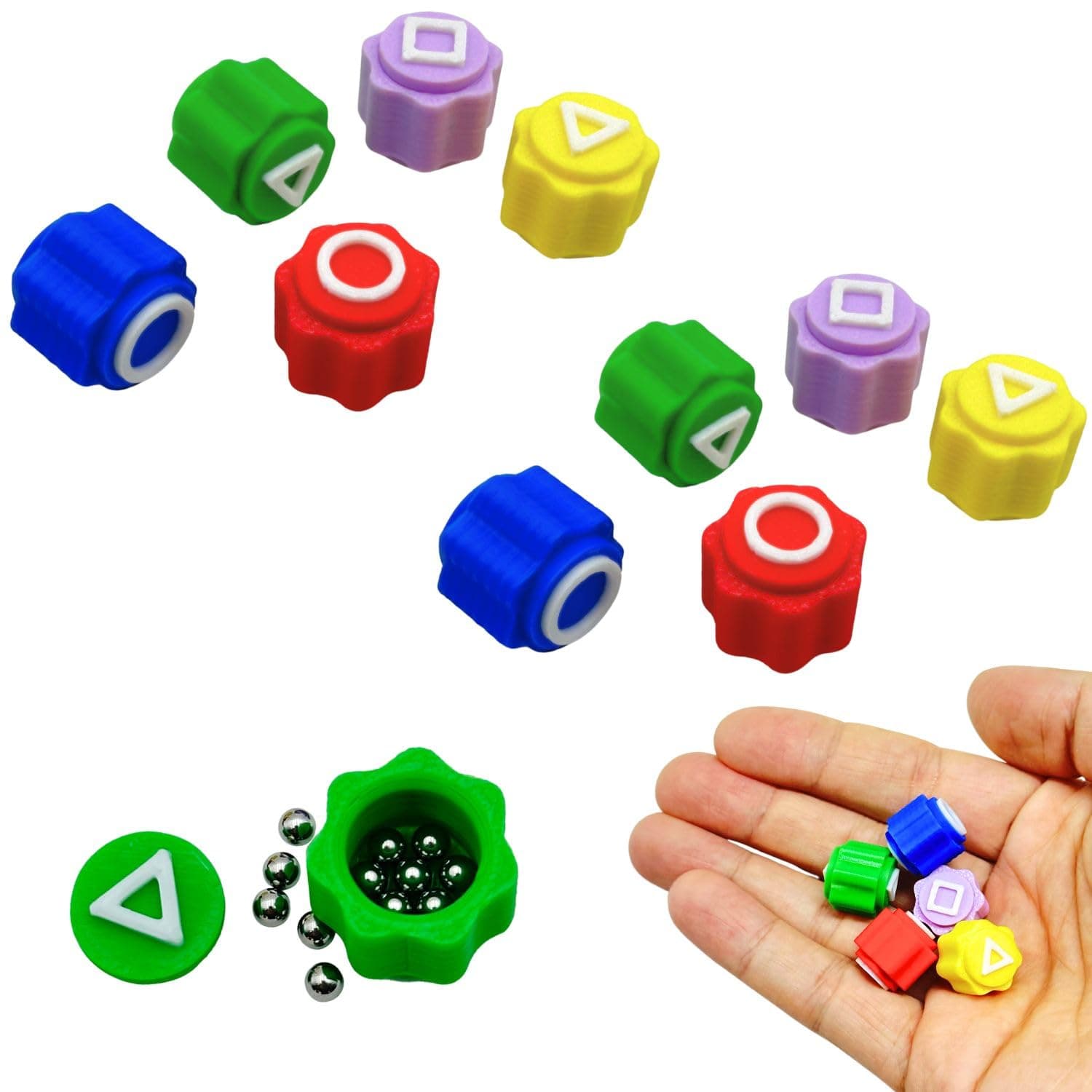 PETBSNVB 2 Packs 5pcs Real Weighted Gonggi with Steel Beads -The Lid and Body are Seamlessly Welded - Jackstones, Gonggi Stones, Traditional Korean Game for Party, Great Gift for Children