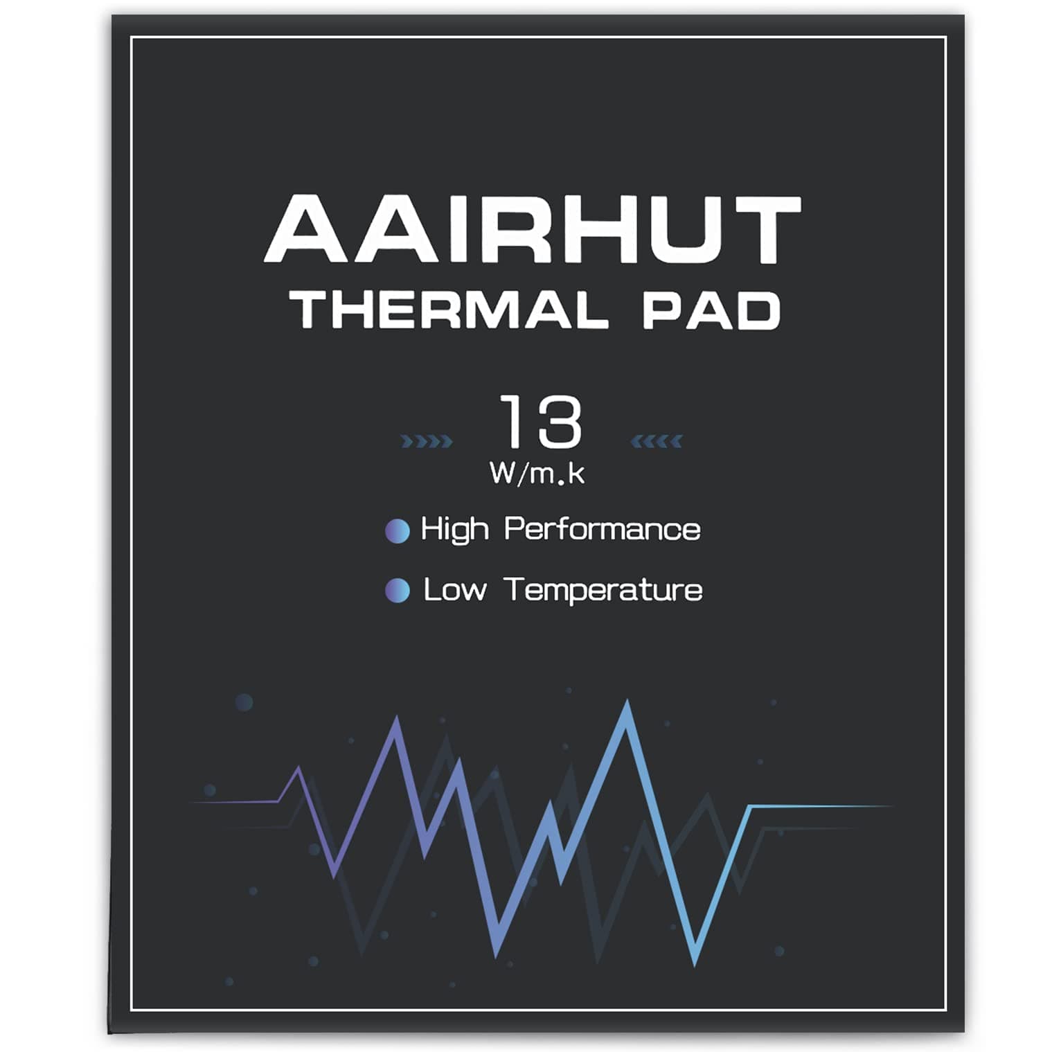 Aairhut Thermal Pad 13W/m.K, 120x120x1.5mm Silicone Cooling Pad Non-Conductive Heat Resistance with Dual Self-Adhesive Films for PC Laptop PS5 GPU RAM SSD MacBook & More - Single Pad