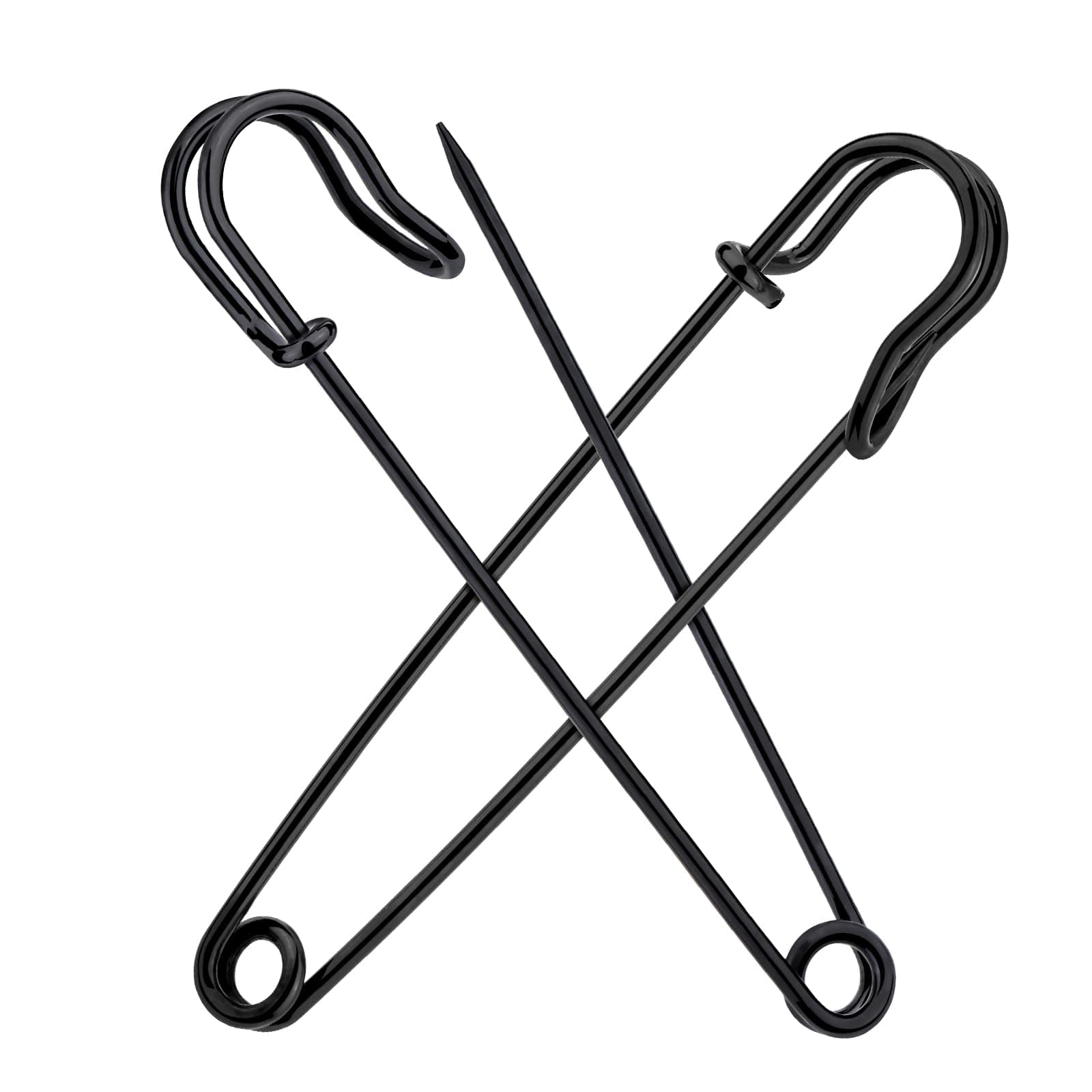 Ftyiwu Safety Pins, 4 Inch 15 Pack Large Safety Pin, Heavy Duty Safety Pins for Clothes, Diapers, Blankets, Laundry, Leather Canvas, DIY Crafts (Black)