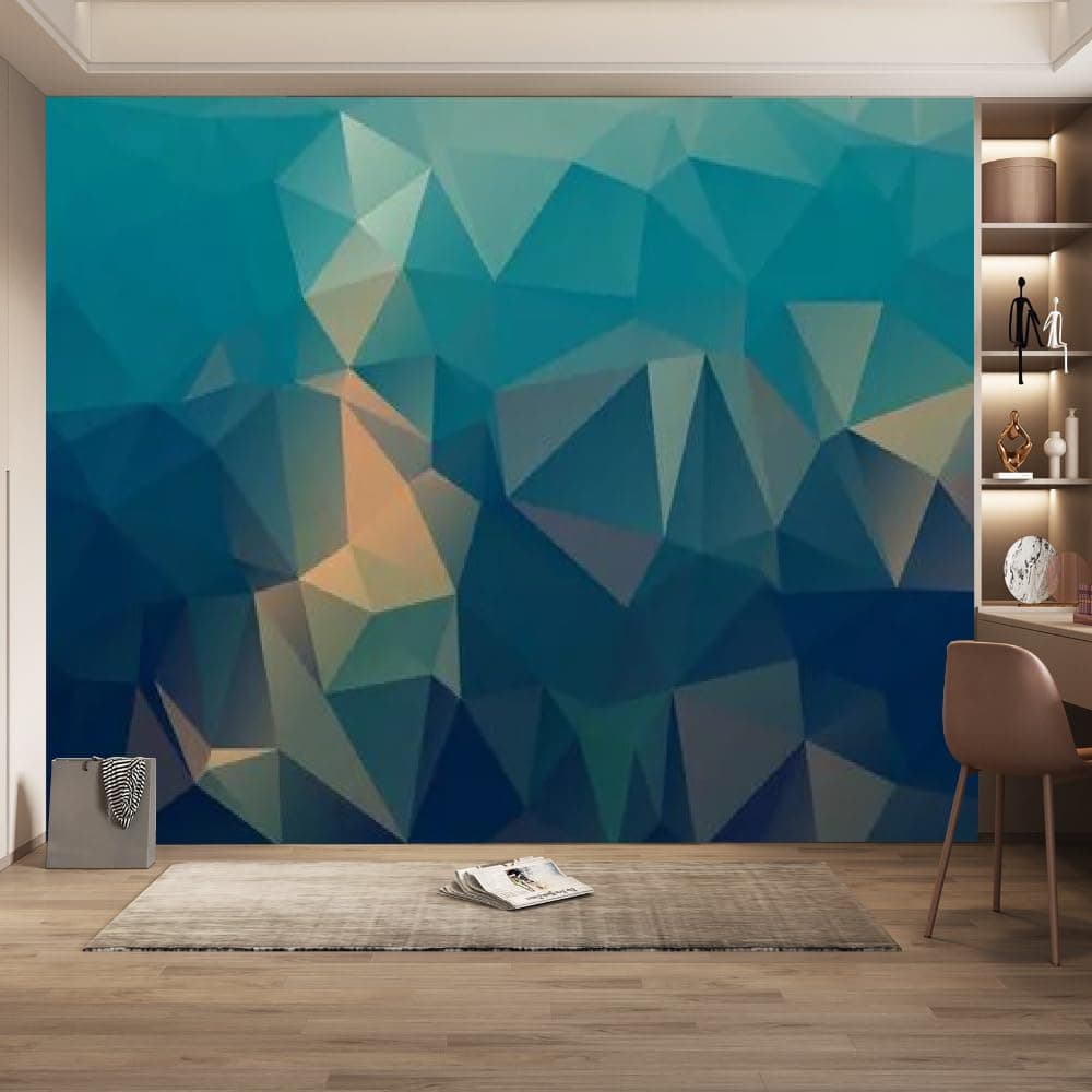 LXPPYF Colorful Geometry 3D Murals Wallpaper, Modern Art Warm Design Wall Mural Art Deco Wallpaper, for Living Room Tv Background, Not Peel and Stick (Not Self-Adhesive)122x91cm
