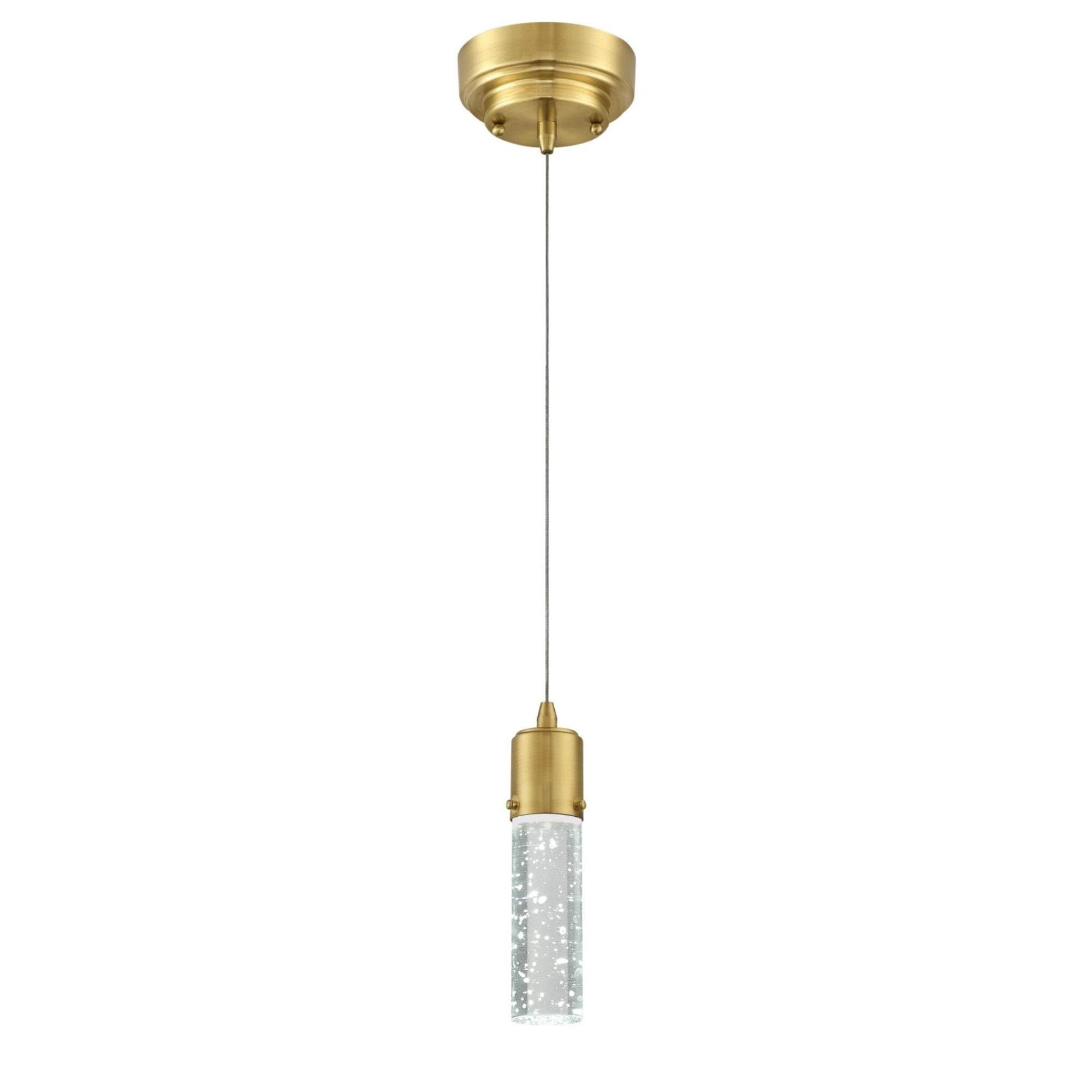 Westinghouse 6355300 Cava One-Light Dimmable LED Indoor Mini Pendant, Champagne Brass