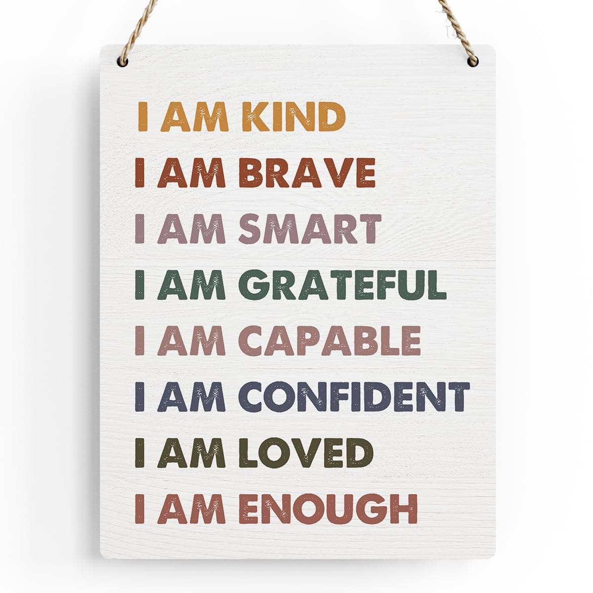 Inspirational Boho Kids Room Decor Wood Sign Affirmations Wall Art, Motivational Boho Positive Wall Art Decor Signs for Home Playroom Bedroom Kids Girls Boys Room Nursery Boho Decoration, 8x10inch