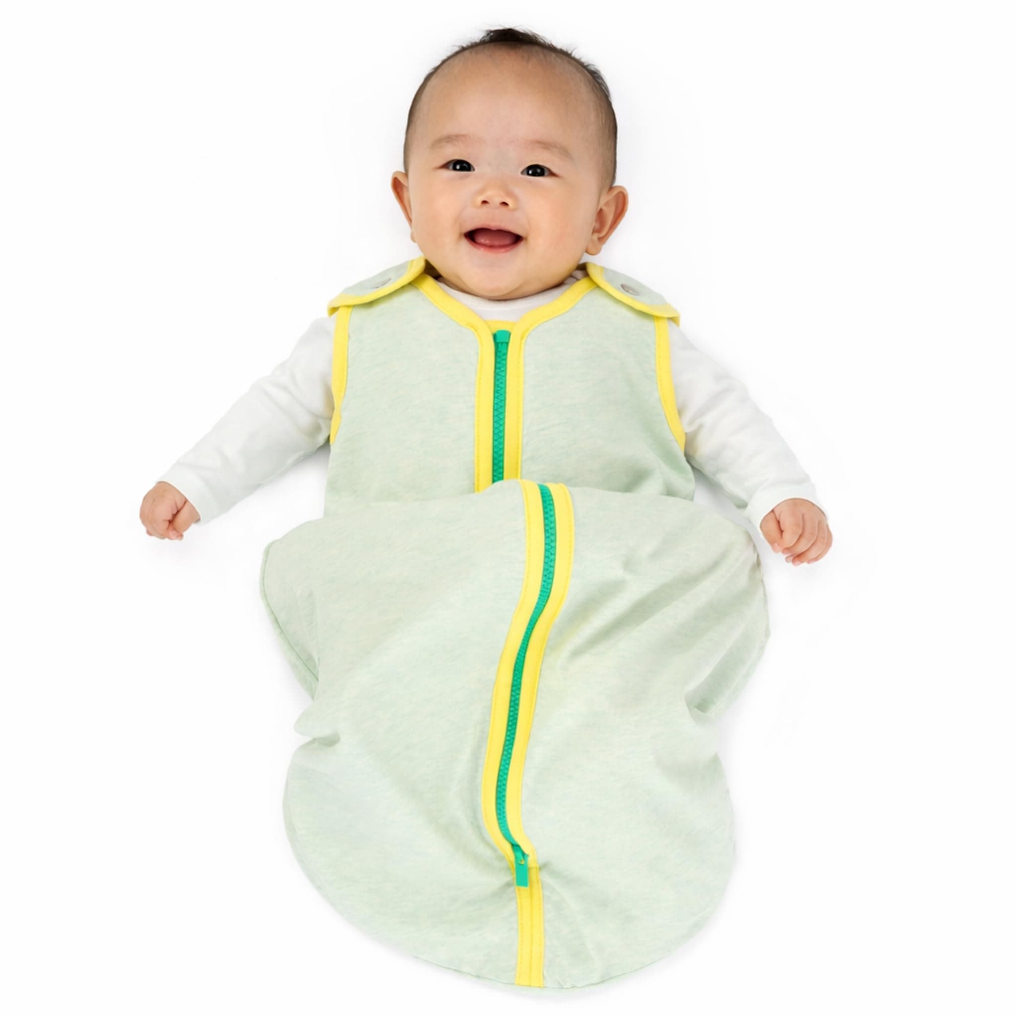 Baby Deedee 100% Cotton Sleeping Sack, Baby Sleeping Bag Wearable Blanket, Sleep Nest Lite, Infant and Toddler, Lemon Mint, Large (18-36 Months)