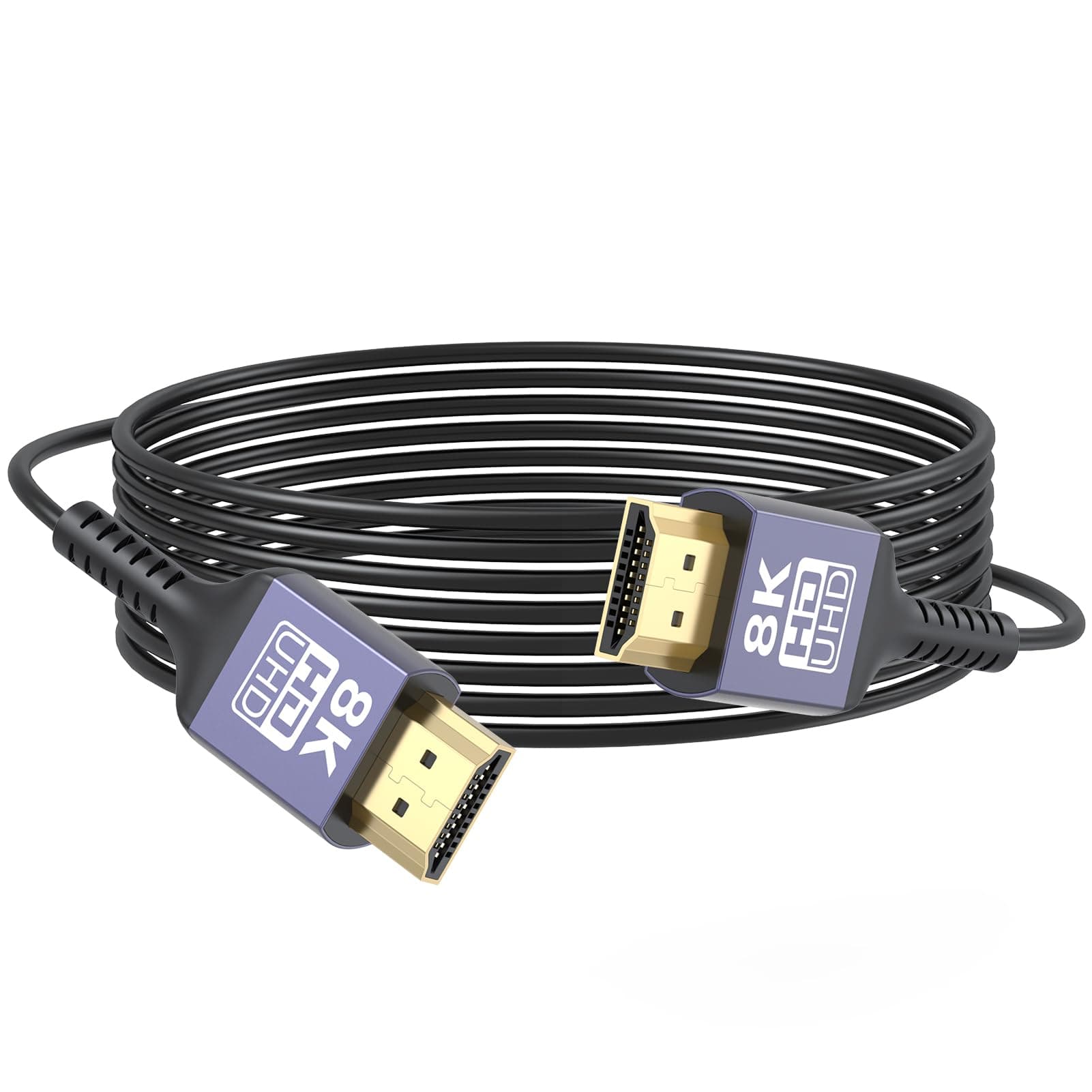 ZeniKon Thin HDMI Cable 15FT 8K Slim HDMI Cable, 48Gbps Ultra High Speed Flexible HDMI 2.1 Cord with 8K@60Hz, 4K@120Hz/60Hz, Dynamic HDR, eARC, 3D for Laptop, HDTV, Monitor, Projector, PS5/PS4, Xbox