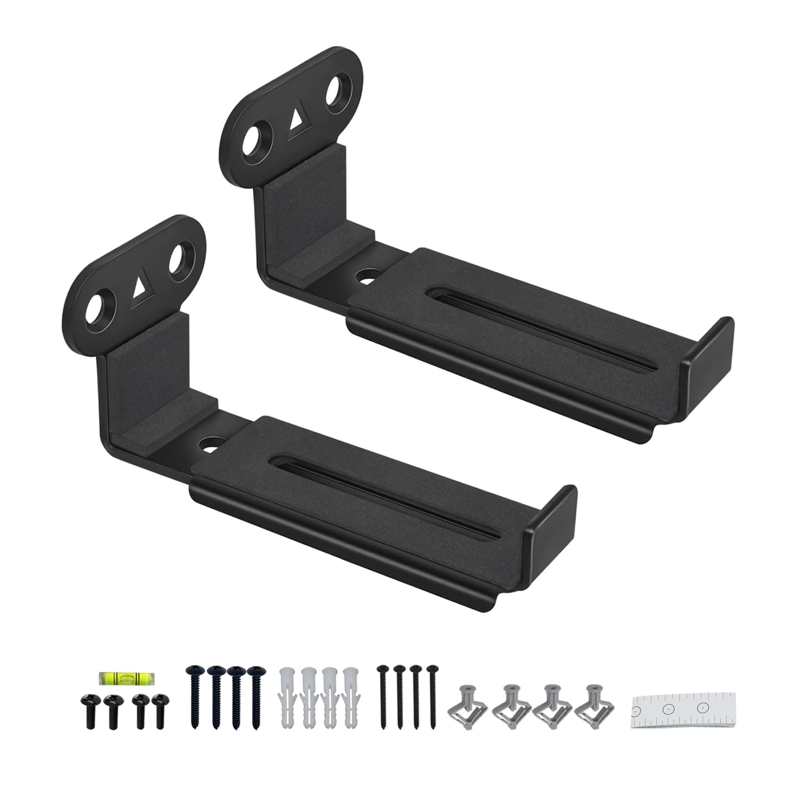 DAGCUXIN Soundbar Wall Mount,All Metal Sound Bar Mounts Under TV for Sonos,Samsung,Bose,Vizio,LG,Sony, JBL and More,Depth Adjustable 3.7”-6.3”,Hold up to 30 lbs,HD-118(2 Packs,Black)
