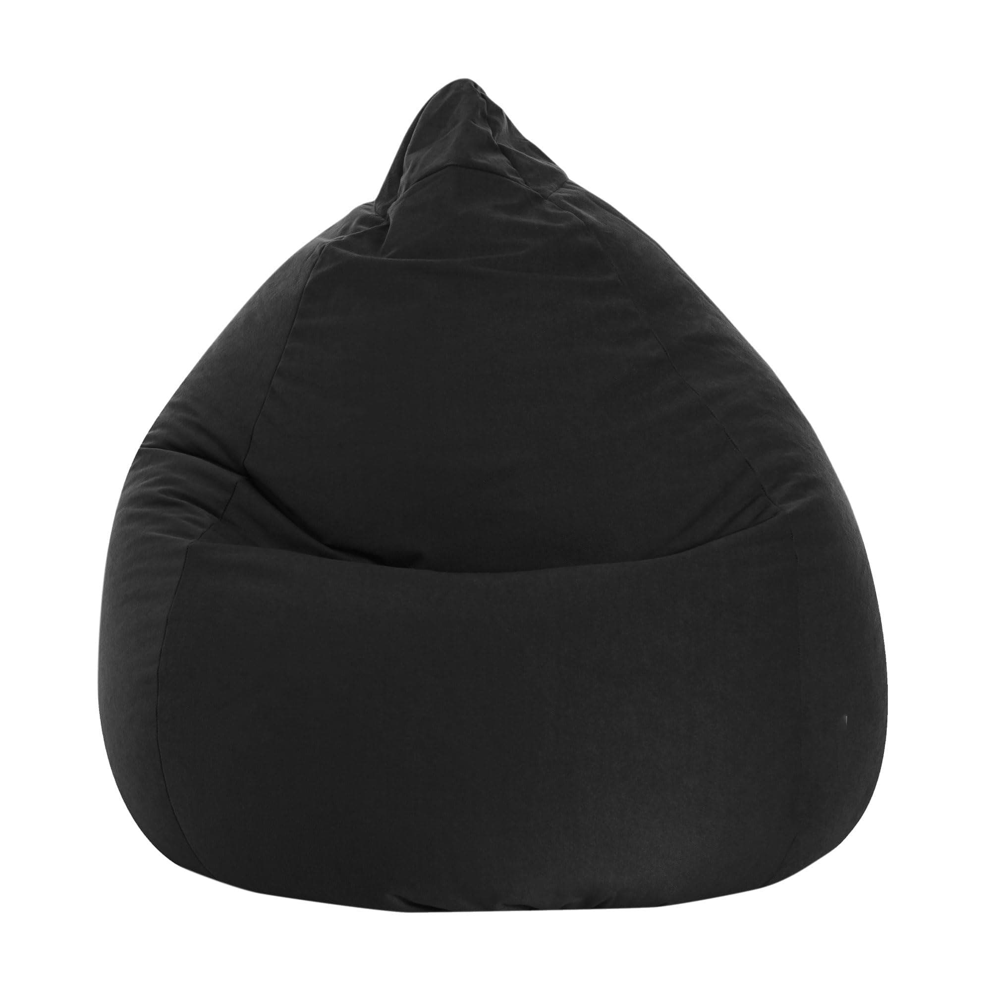 Gouchee Home Easy Collection Bean Bag Chair - Black - Pear Shape Bean Bag for Kids and Adults, Filled with Virgin Polystyrene Beads, Cozy Reading Chair, 2.5 ft x 3.5 ft