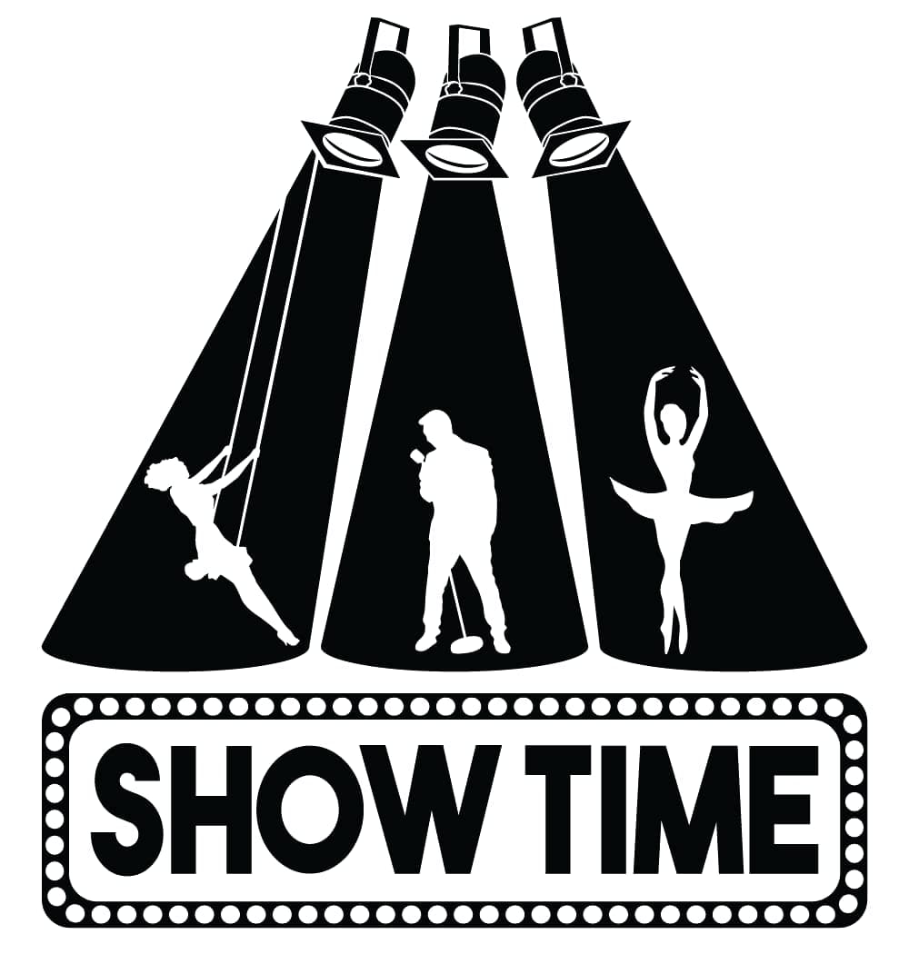 Vinyl Wall Art Spotlights Decoration Ballerina Singer Circus Performer Silhouette Design Adhesive Home Wall Decal - 20" x 21" Kids Bedroom Living Room Showtime Signage Board Led Lights Wall Sticker