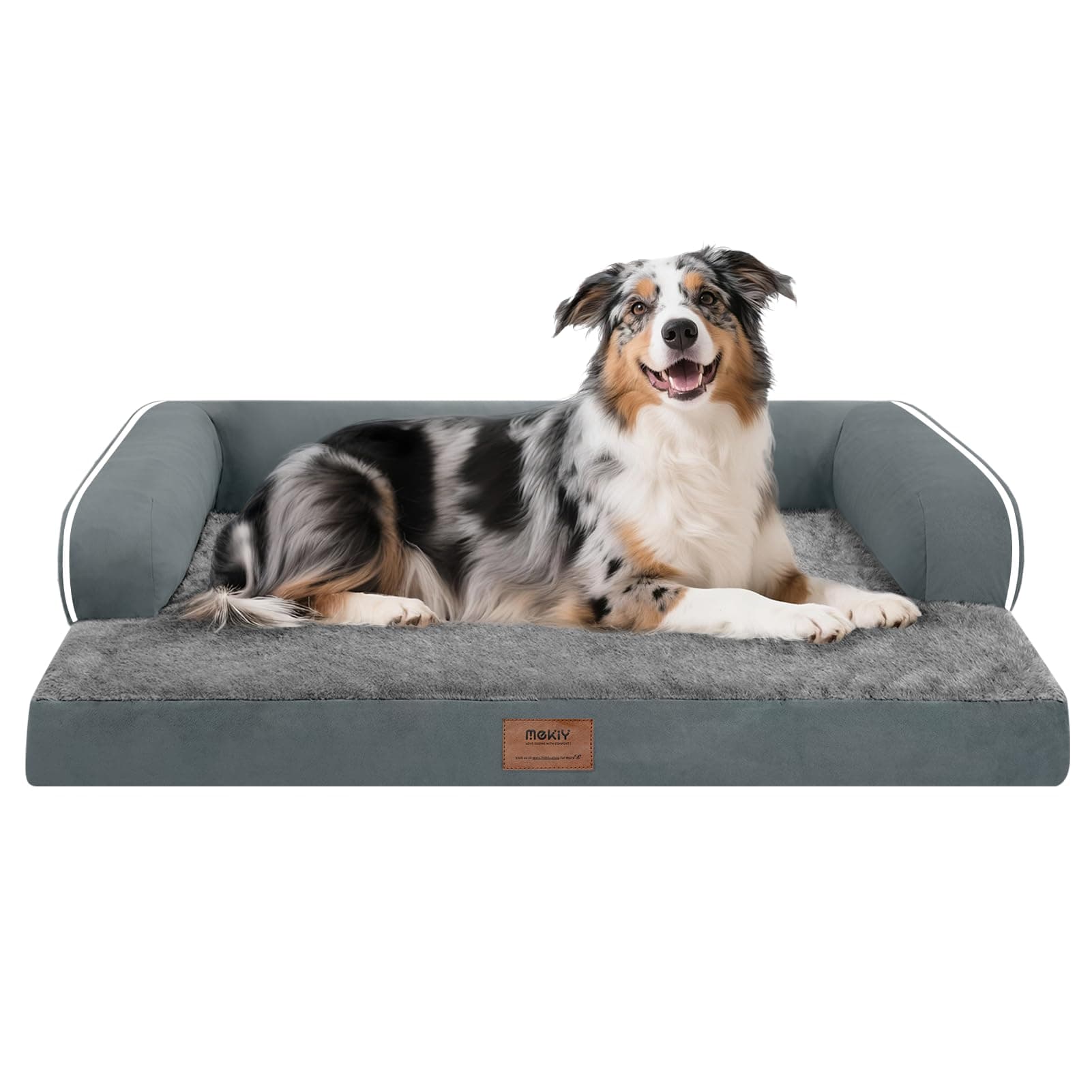 MEKIY Orthopedic Washable Dog Bed with Bolster for Large Sized Dogs