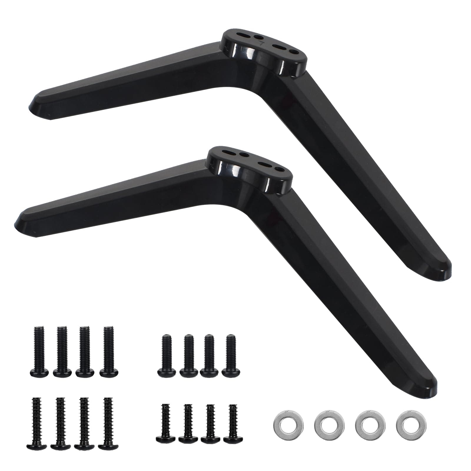 Universal TV Base Stand with Screws and Instruction, Table Top TV Stand Legs, Black TV Replacement Legs for Most 32 40 49 50 55 Inch TCL Roku Smart TV (A)