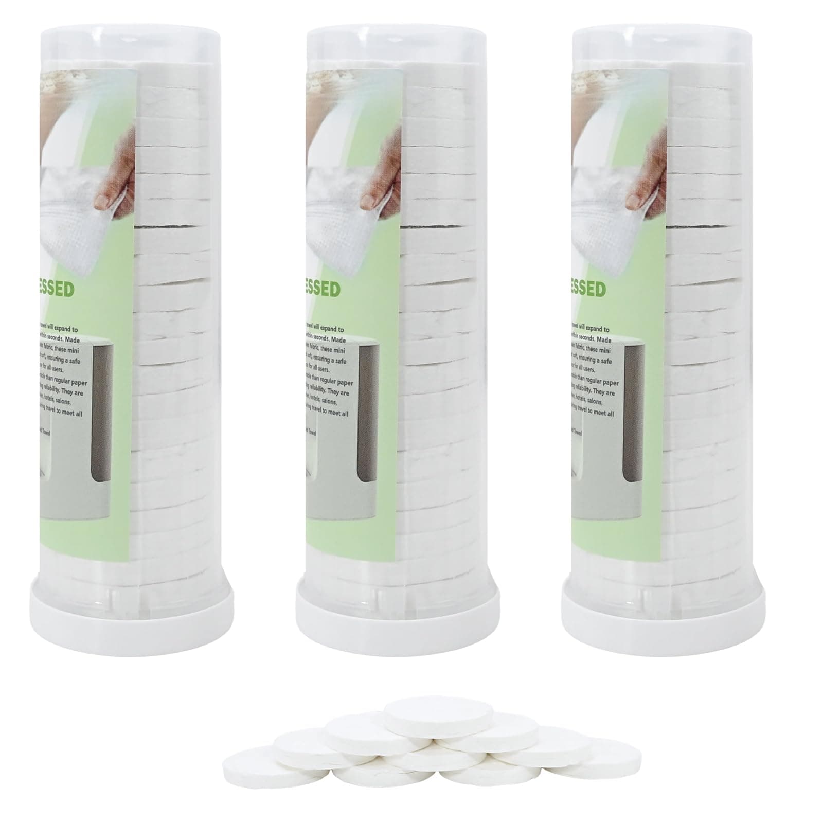 ZMJY Replacement Towels for Hot Face Towel Warmer - 60 Count White Compressed Spa Towels (3 Rolls of 20), Compatible Refills for Facial Care & Professional Salon Use