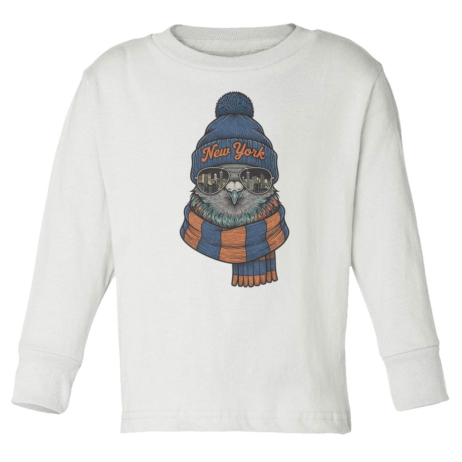 Vintage Pigeon-Inspired Graphic – Sports Fan Tribute Toddler Long Sleeve Tshirt (White, 5T)