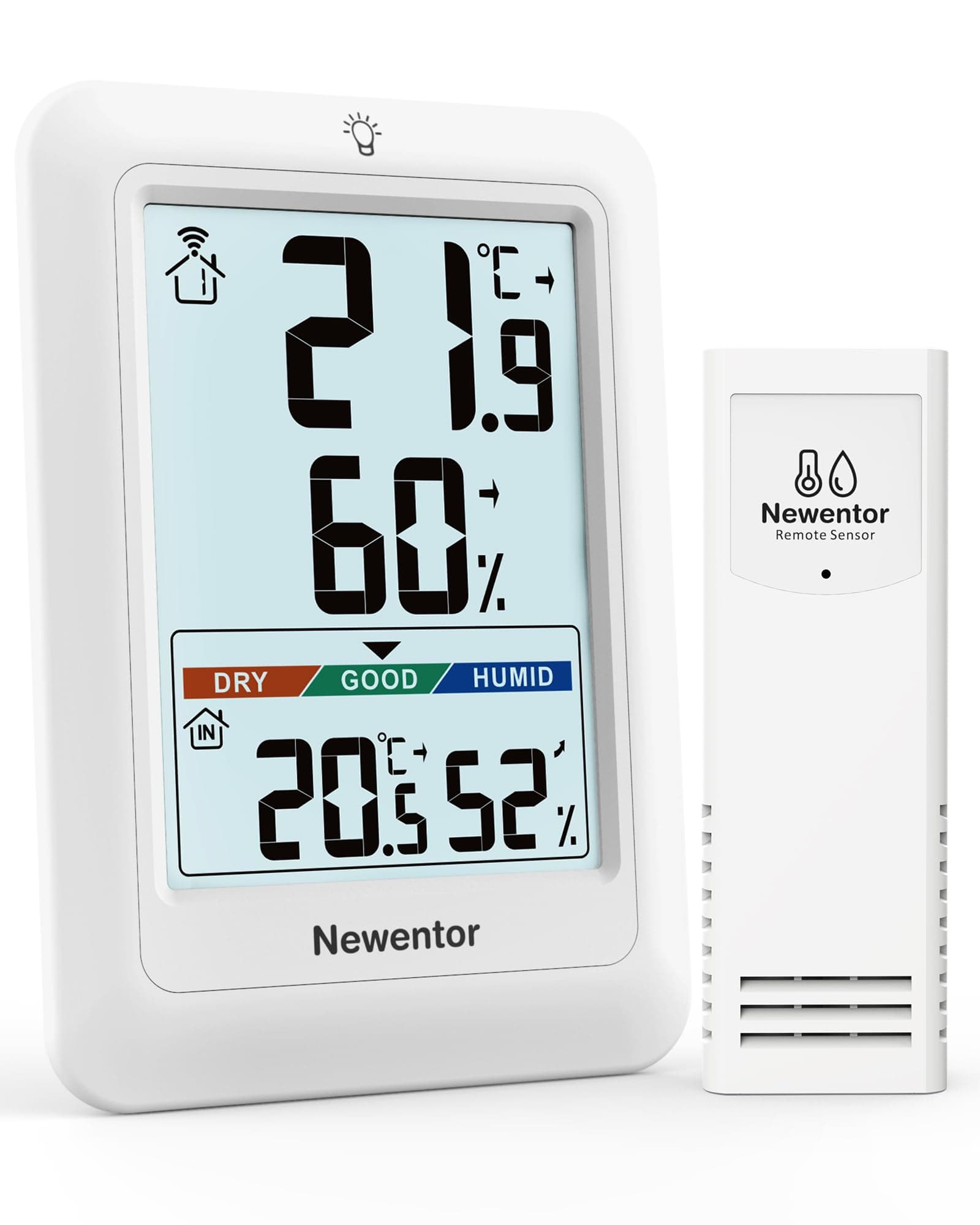 Newentor Indoor Outdoor Thermometer Wireless, Max/Min 24/48h