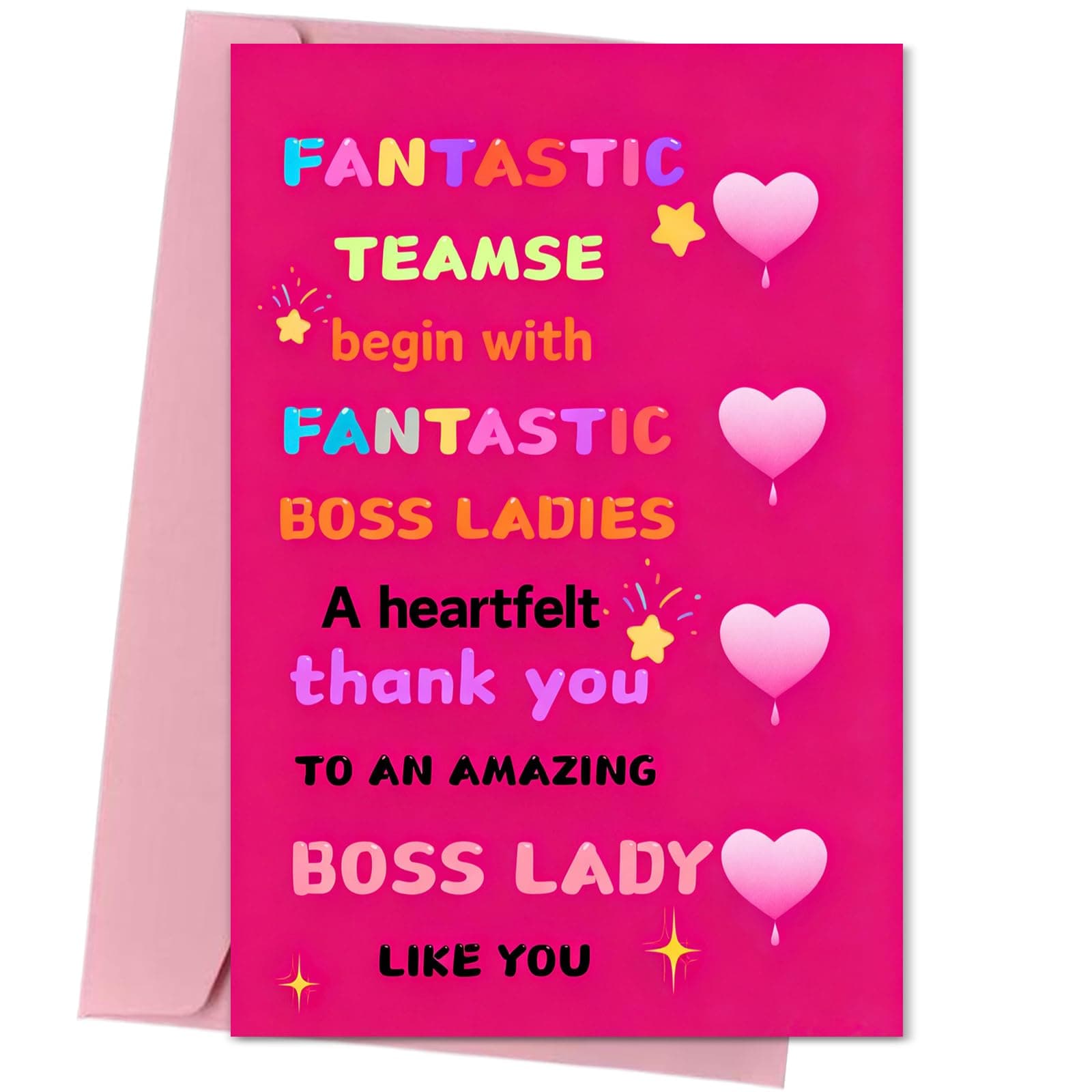 GLAMLEGS Thank You Card Gifts for Women Boss - Funny Greeting Cards for Female Manager, Leader, Supervisor | Farewell, Retirement, Appreciation Card with Envelopes