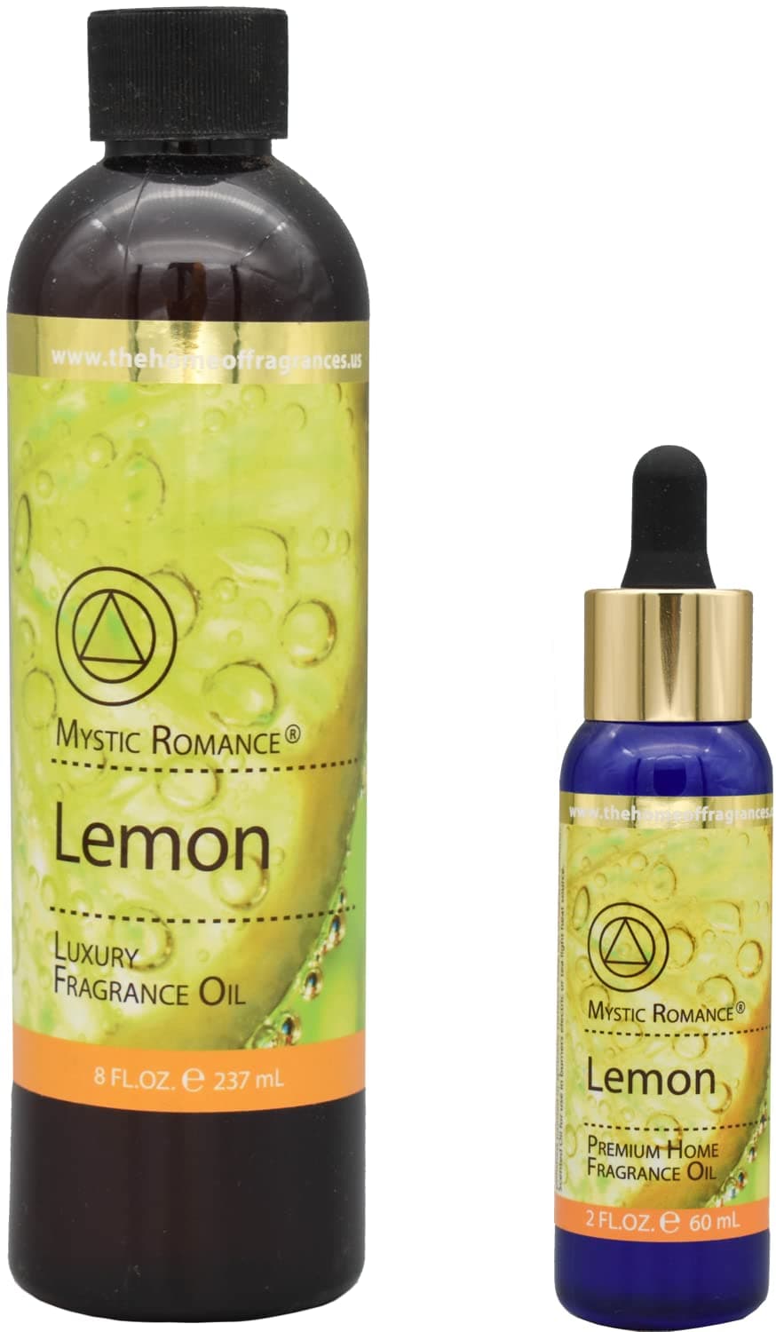 The Home of Fragrances - Set of 2 Bottles of Fragrance Oils - 2oz & 8oz (Lemon)