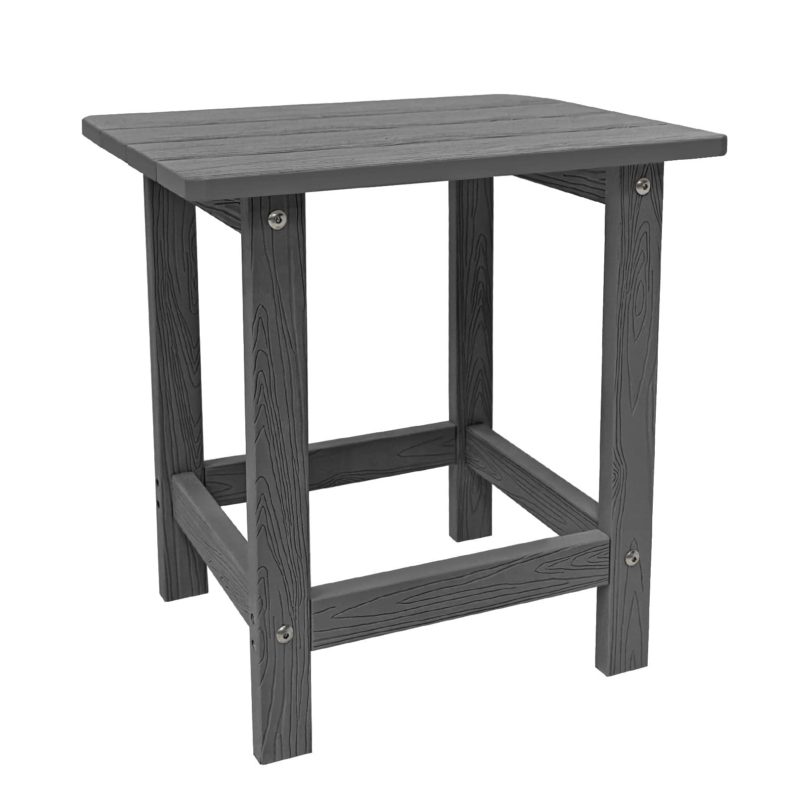 Meluvici Outdoor Side Table, HDPS Single Adirondack Side Table Weather Resistant, Table for Adirondack Chair, Outside End Table for Patio, Pool, Deck, Porch, Outdoor or Indoor Use, Grey