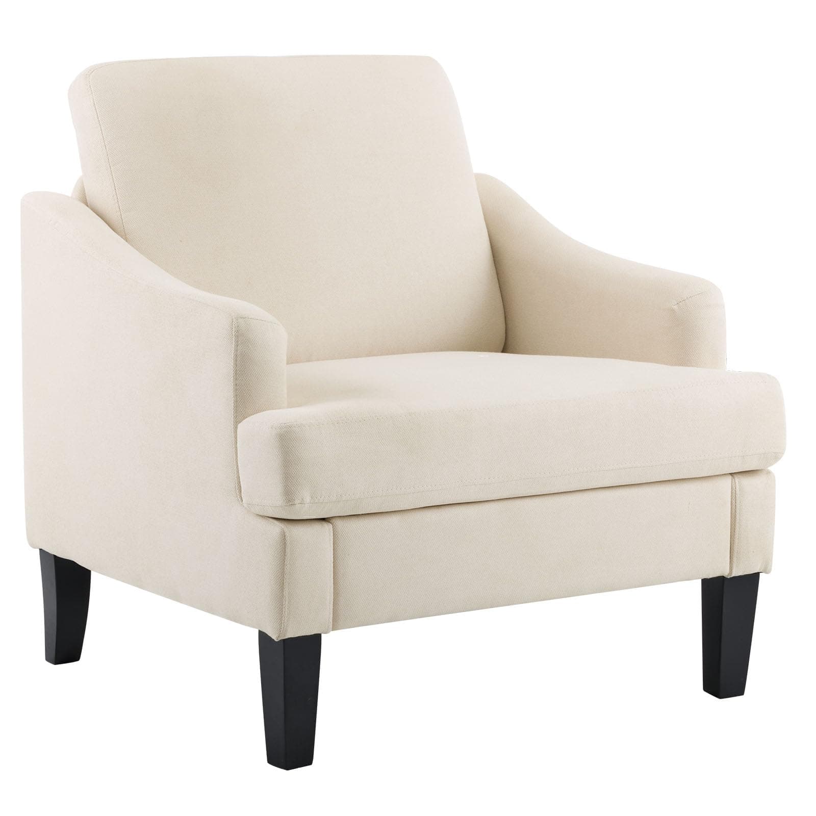 Bezseller Modern Accent Chair with Wood Legs, Beige