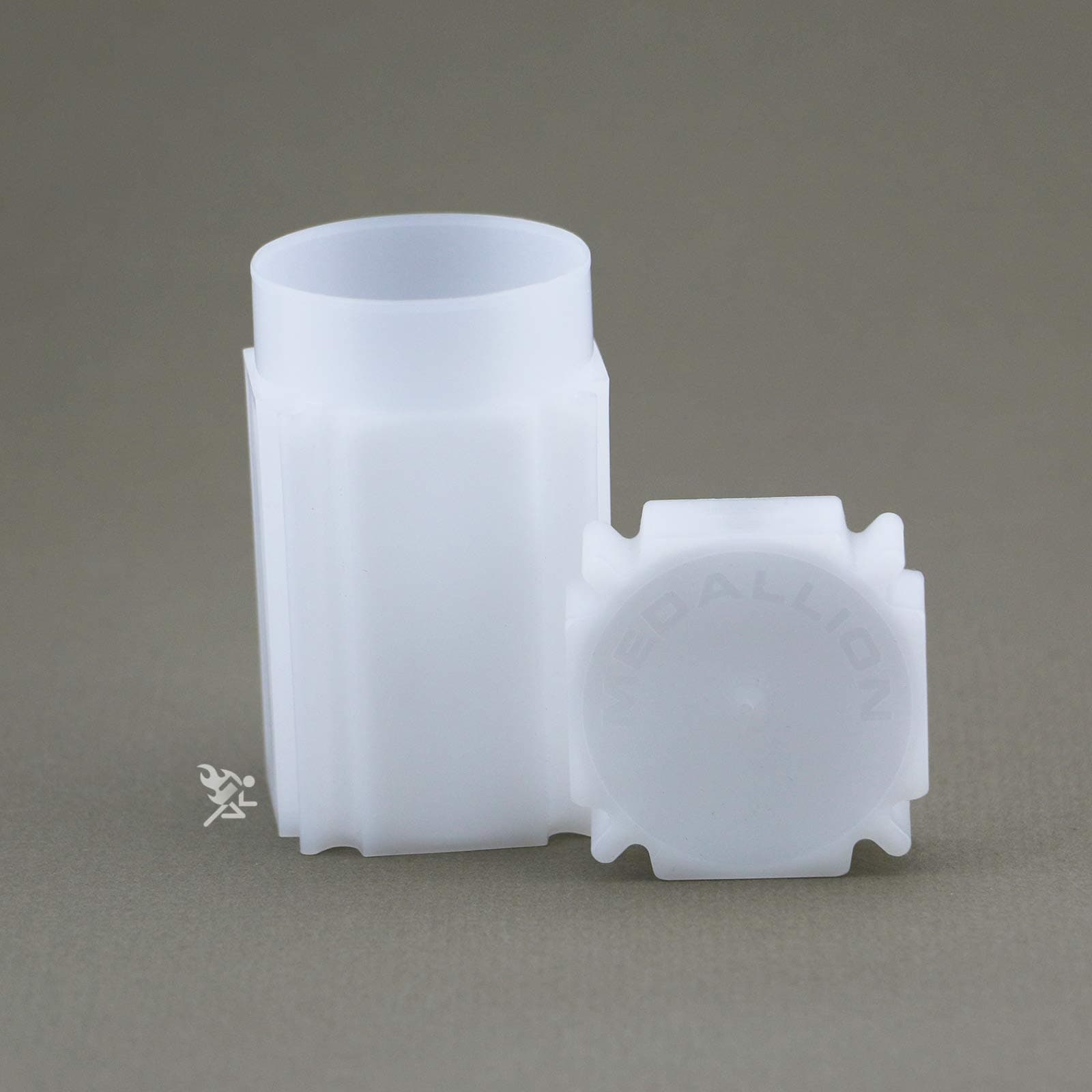 (10) Coinsafe Brand Square White Plastic (Medallion) Size Coin Storage Tube Holders