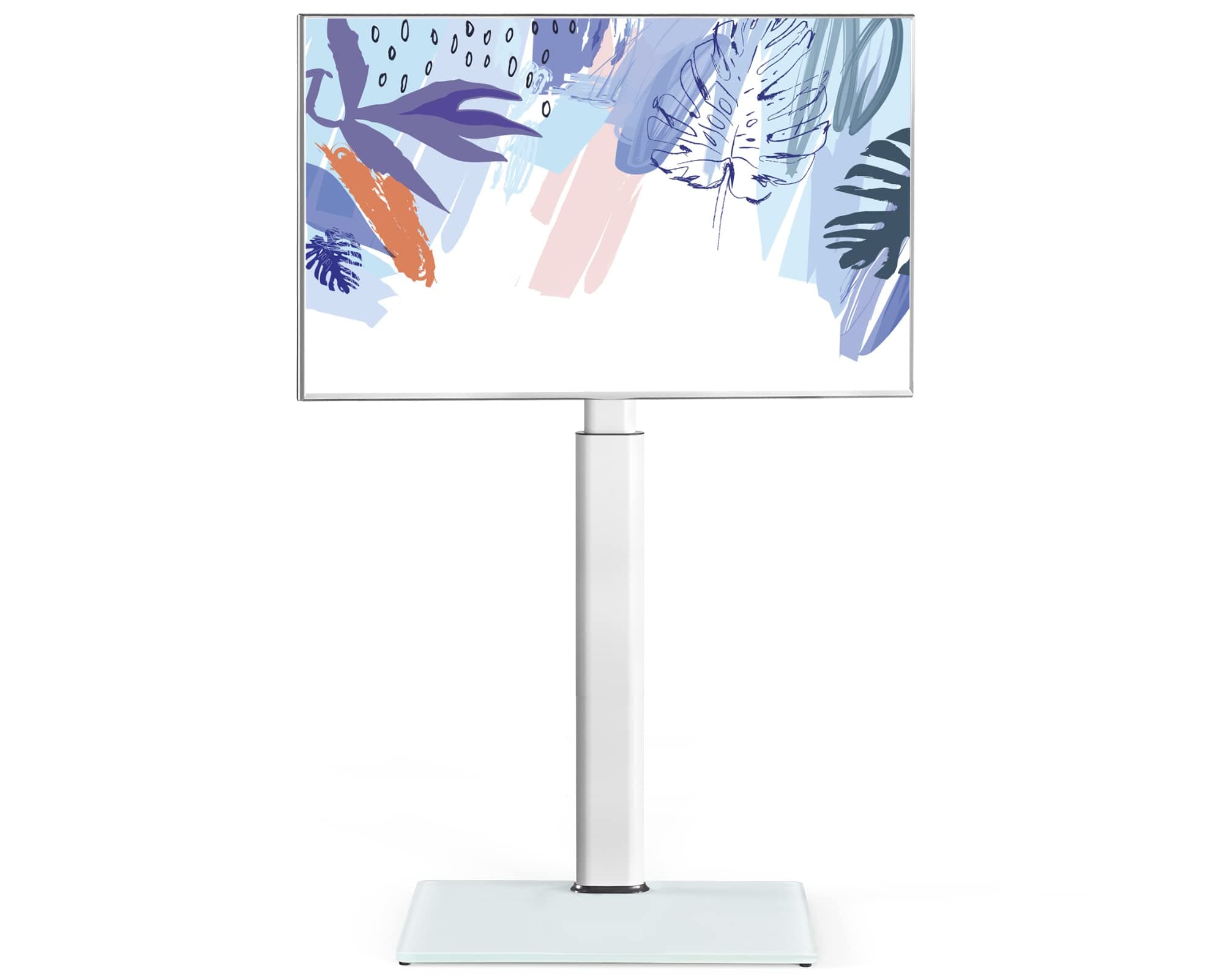 FITUEYES White TV Floor Stand for 32 to 60 inch TVs, Free Standing TV Stand with Swivel Bracket, Height Adjustable, Holds 30kgs, Max VESA 600x400mm