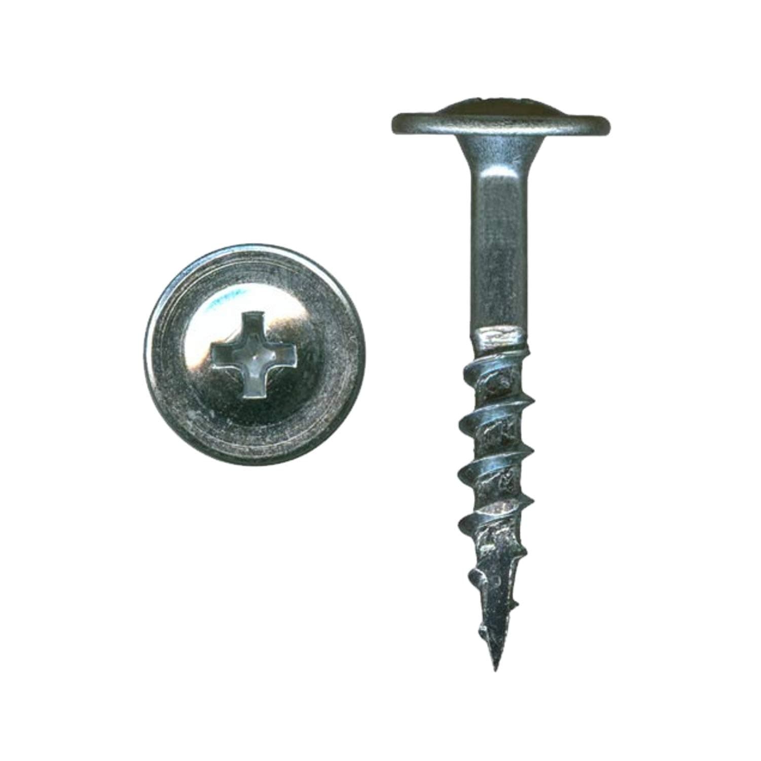 100 Pack of Rok Hardware #8 x 1-1/8" Coarse Deep Thread Truss Head Drawer Front Adjustment Phillips Screws