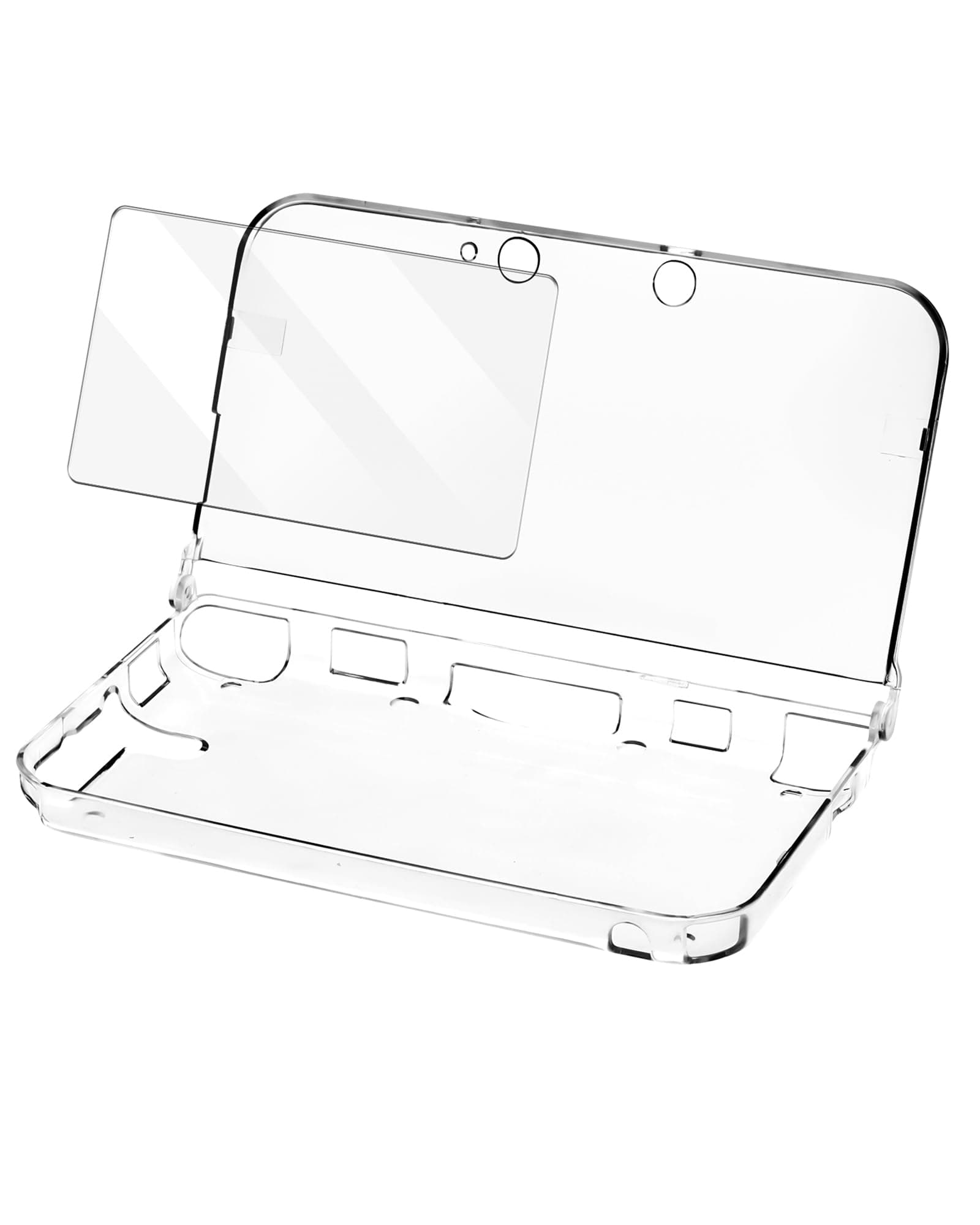 TriverseTech Clear Protective Case for 3DS XL – Transparent PC Hard Shell Cover with Dual Screen Protector Films – Not compatible with New 3DS XL, Not Tempered Glass Films