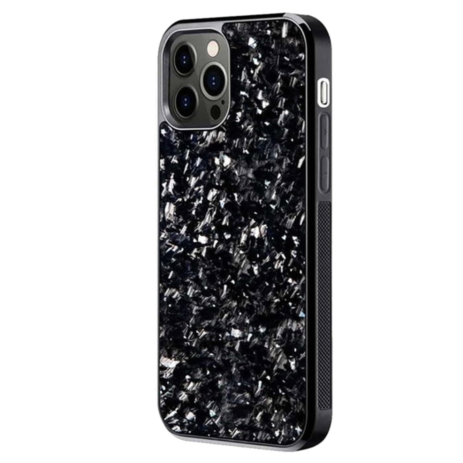 Forged Carbon Fiber Phone Case, Magnetic Case Cover for iPhone Case with Real Forged Carbon Fiber, Support Wireless Charging (Silver,13)