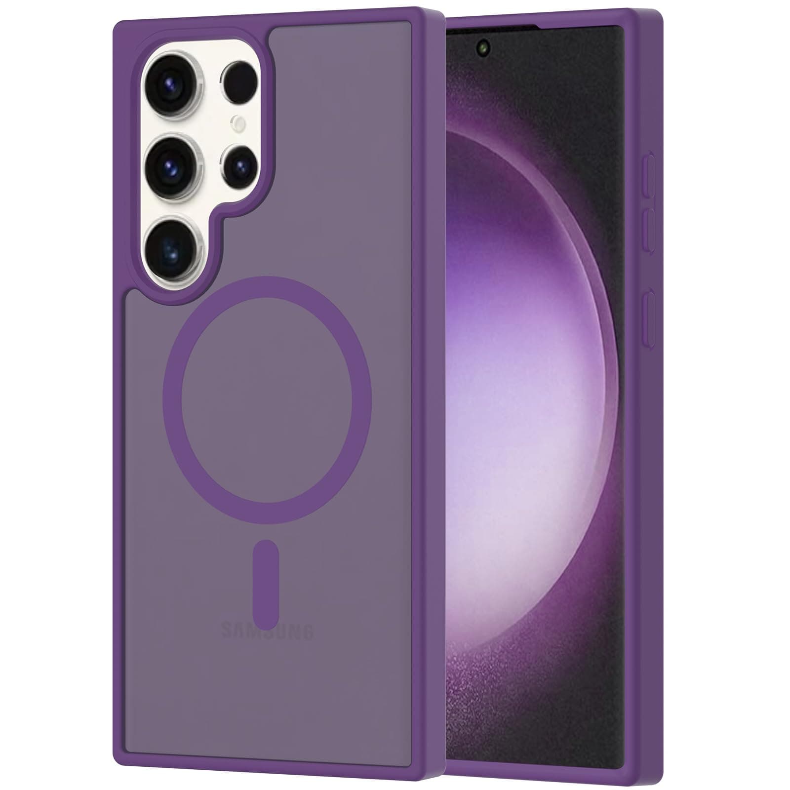 XNXA for Samsung Galaxy S23 Ultra Case Magnetic, Compatible with Magsafe 6.8 Inches Slim Fit Heavy Duty Protection Wireless Charging Lightweight Shockproof Anti-Slip Protective Phone Cover, Purple