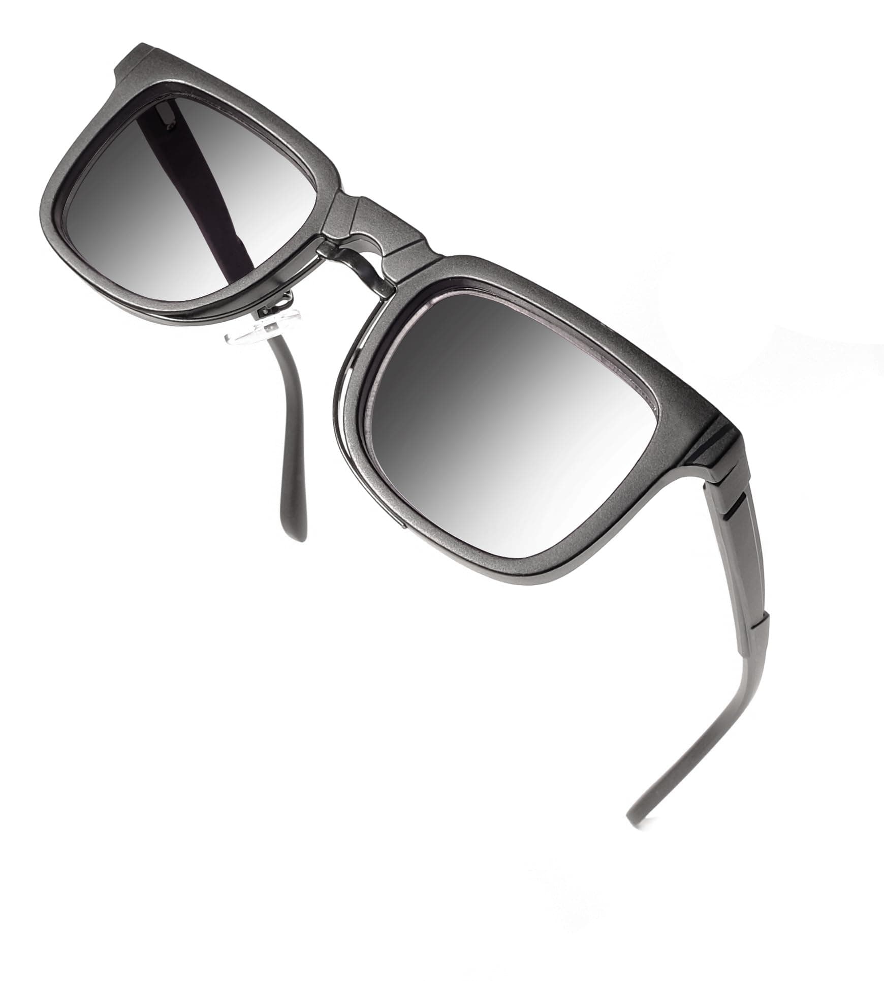 Vintage Square Photochromic Progressive Glasses Multifocal Reading Sunglasses Readers Shades for Men Women Black 602 1.50