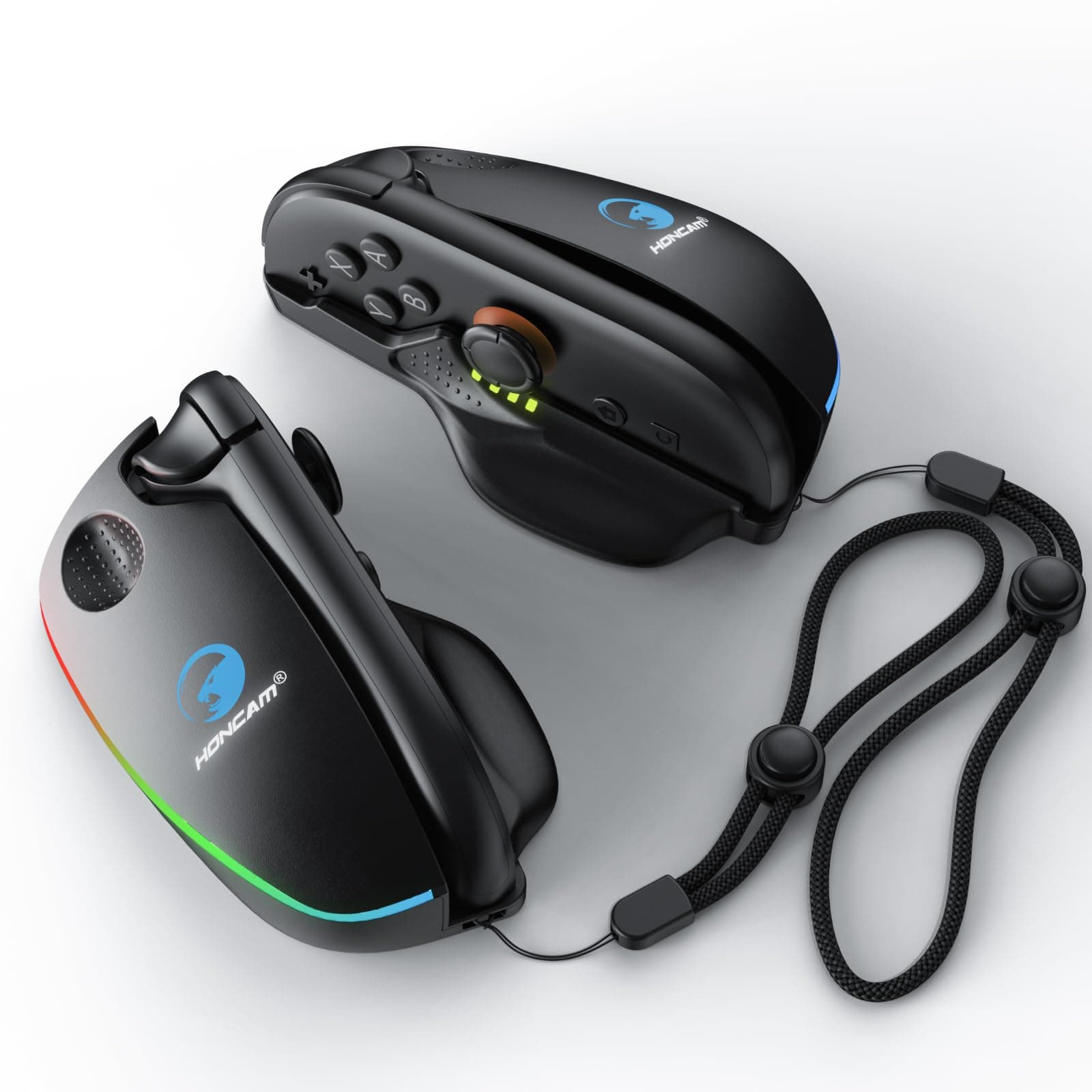 Gaming Mouse Grip for Switch 2 Joycons with 12 RGB Color Lights, 2 Pack