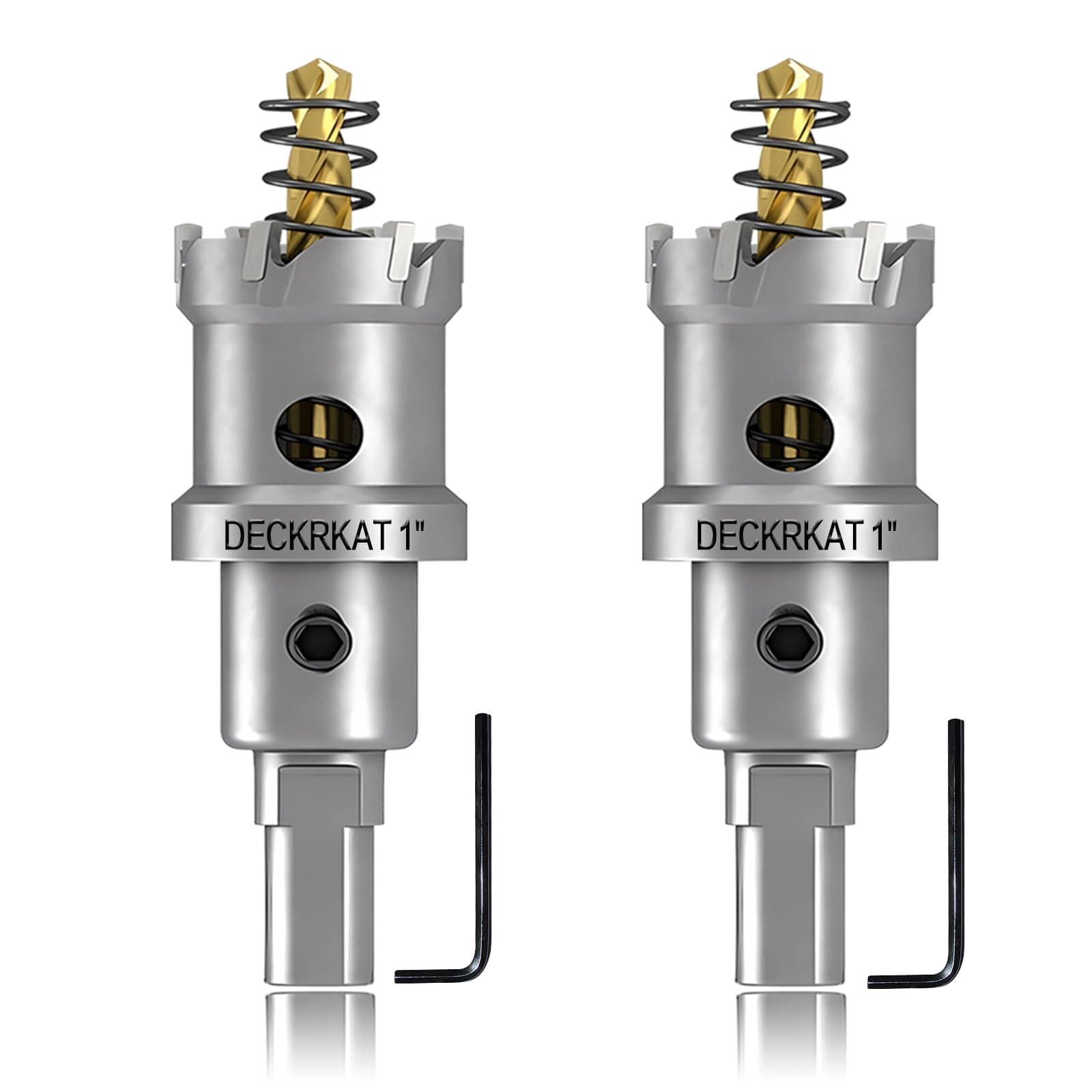 2-Pack 1" TCT Hole Saws for Hard Metal, Heavy Duty 25mm Tungsten Carbide Tipped Hole Cutters Set with Spring-Loaded Pilot Drill Bits for Stainless Steel, Metal, Iron, and Plastic