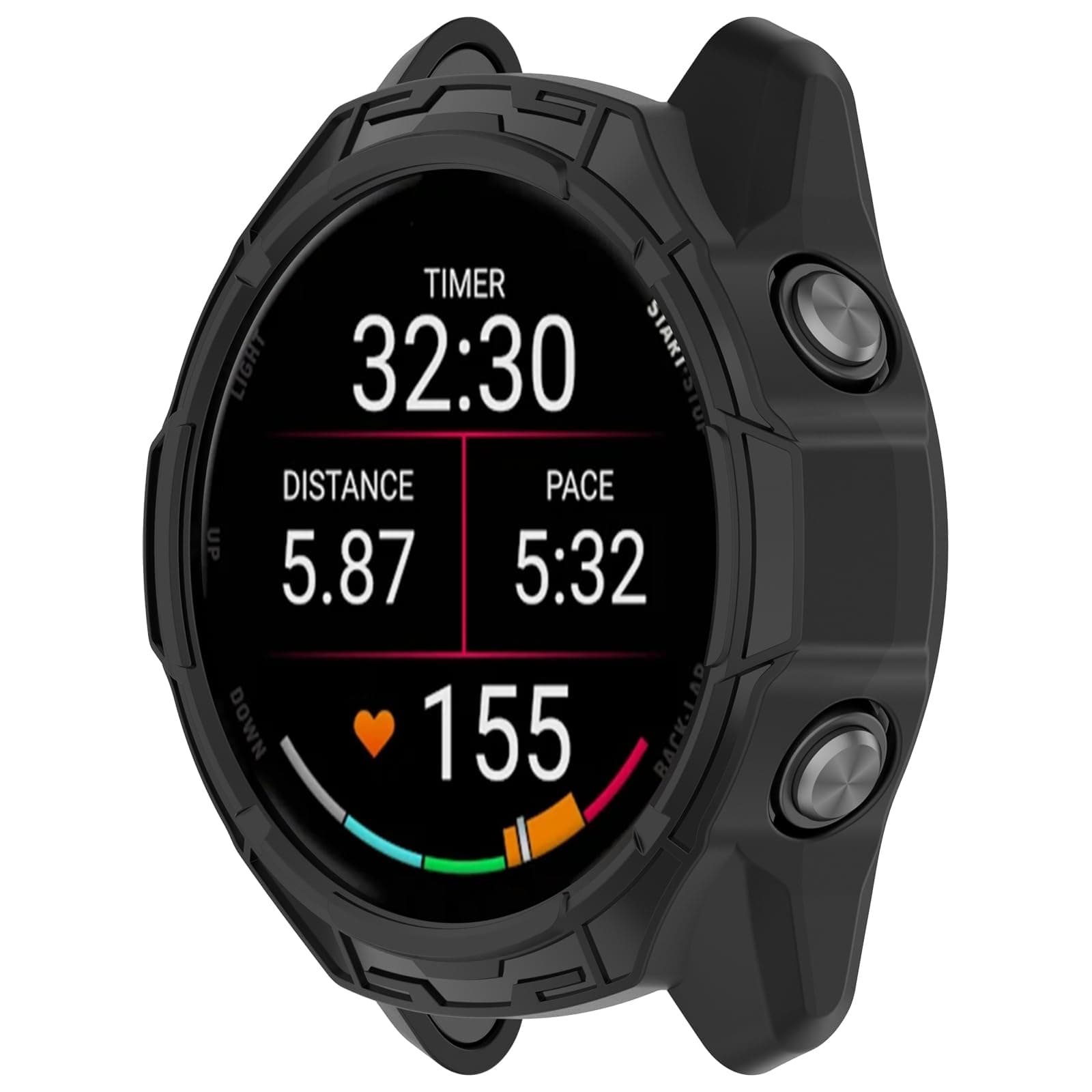 Protective TPU Cover Intended for Garmin Forerunner 970 Case Watch Bezel Bumper Frame Resistant Shell Smartwatch Accessories (Black)