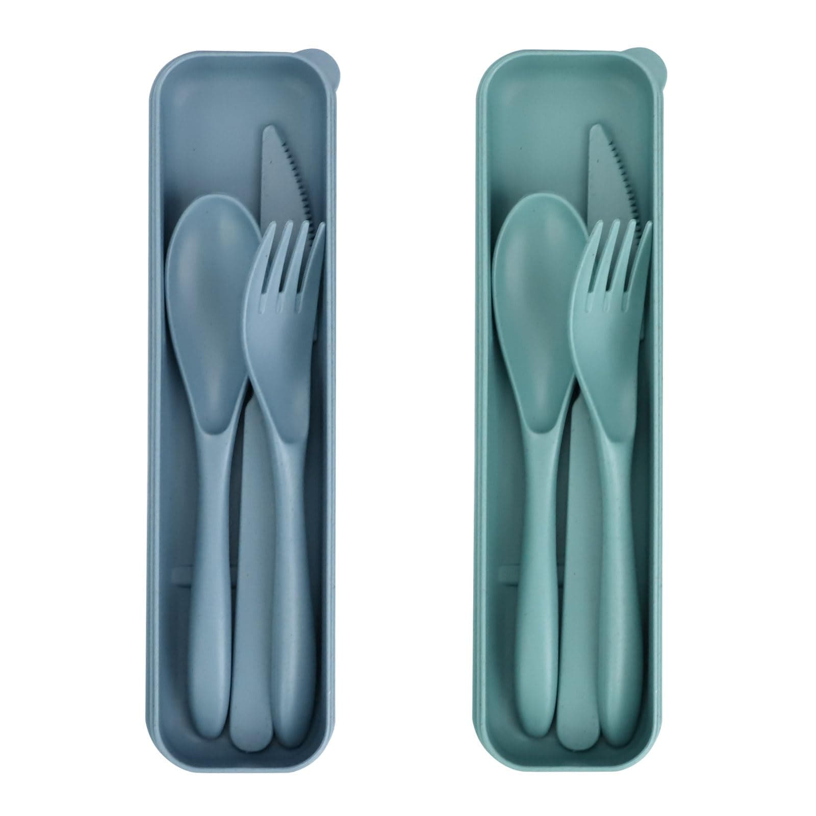 Sinen 2 Sets Reusable Utensil Set with Case, Portable Travel Utensils