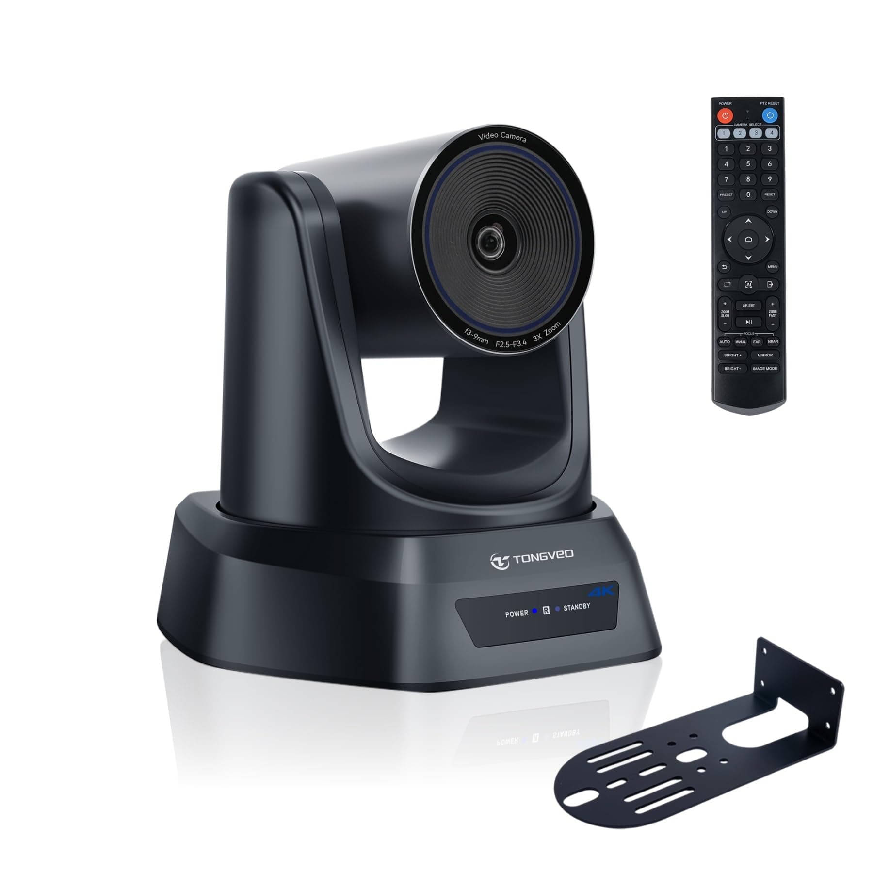 4K HDMI PTZ Camera with AI Auto-Tracking, 4K Conference Camera with 3X Optical Zoom and USB3.0 HDMI Outputs Work with Zoom, Teams, OBS, YouTube, Facebook for Church, Worship, Education, Conferencing