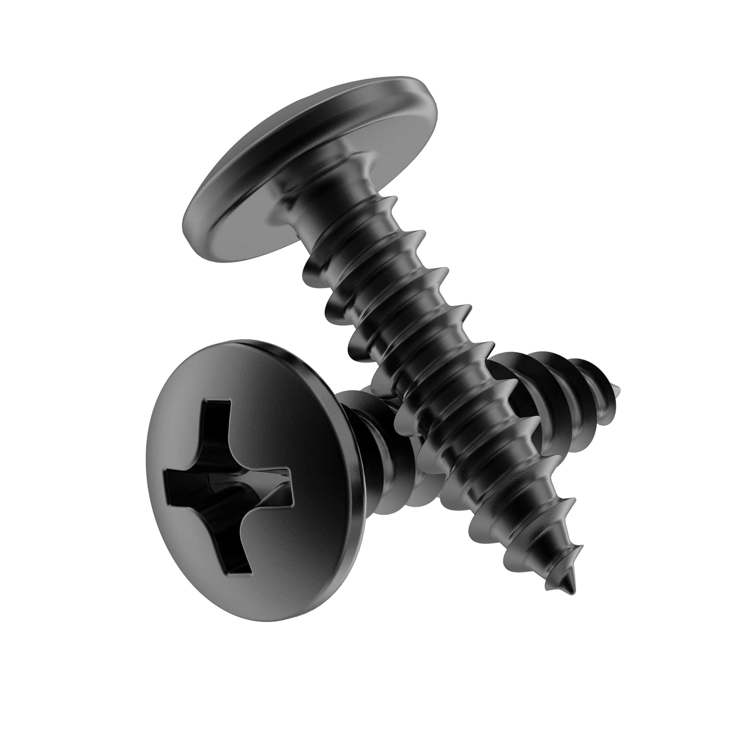 #5 x 1/2" Round Black Head Phillips Drive Screws | Pack of 25 | Self Tapping Screws for Wood Antique or Modern Furniture | SCR512RHPBLK