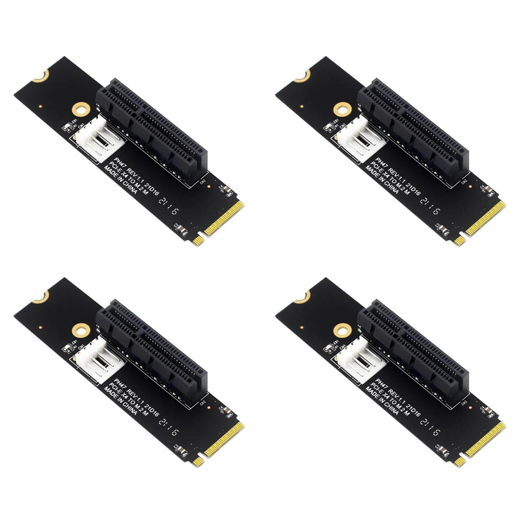cogae 4X NGFF M.2 to PCI-E 4X Riser Card M2 M Key to PCIe X4 Adapter with LED Indicator Power Riser for Bitcoin Mining