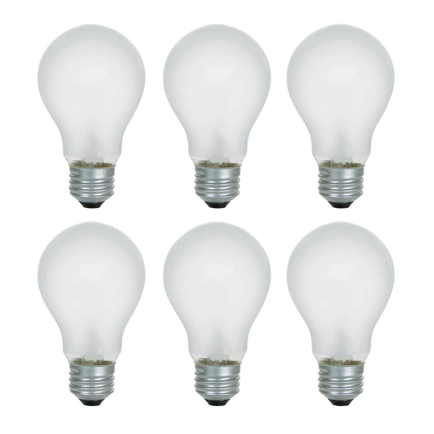 Xtricity A19 Frosted Incandescent Rough Service Light Bulb, 100 Watt, 2700K Soft White, E26 Medium Base, 1020 Lumens, 130V (6 Pack)