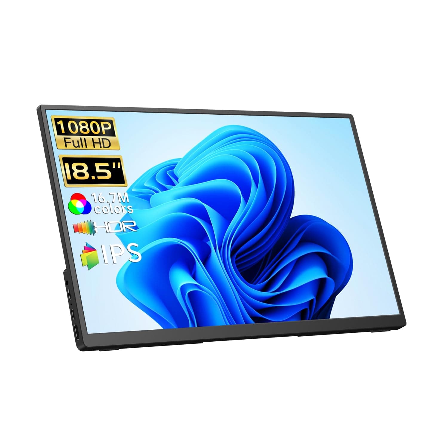 Qunub 18.5 Inch Portable Monitor 100Hz FHD USB-C HDMI Travel Monitor Second Screen Display Extender with Built-in Kickstand, VESA & Speakers, Eye Care HDR Gaming Monitor for Laptop, PC, PS5, Xbox