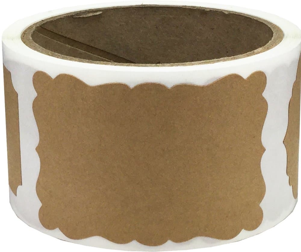 Brown Natural Kraft Gift Tag Labels, 51 x 76 mm 2 x 3 Inch Present Stickers 100 Pack