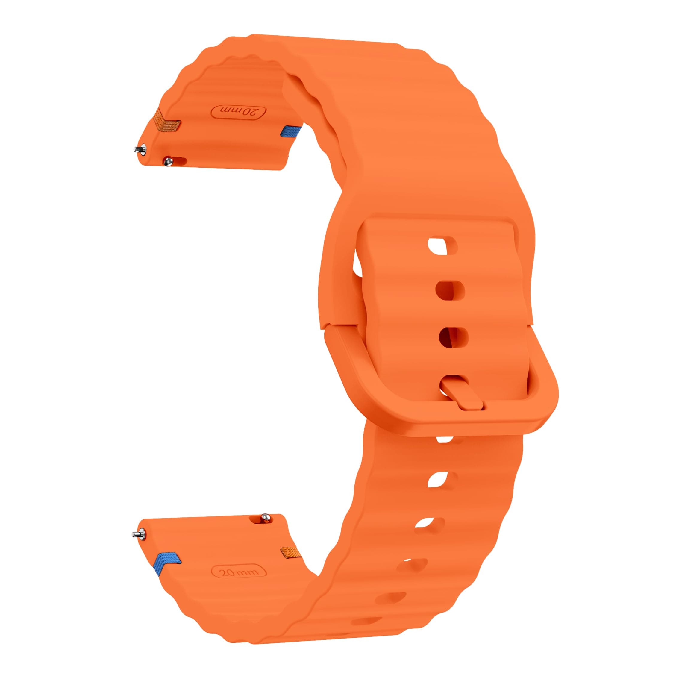 LYSMVIVI Soft Silicone Sport 22mm 20mm Quick Release Watch Band, Orange, 20mm, Modern