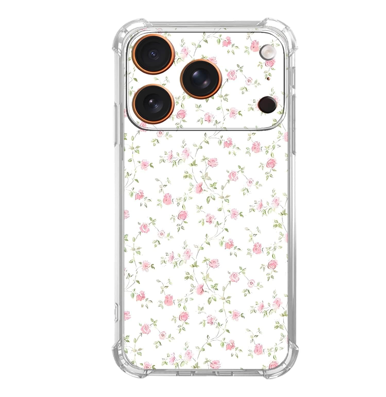 DTMWICD Elegant Watercolor Rose Case for iPhone 17 Pro Max, Delicate Floral Pattern, Trendy Cool Soft TPU Bumper Case for iPhone 17 Pro Max