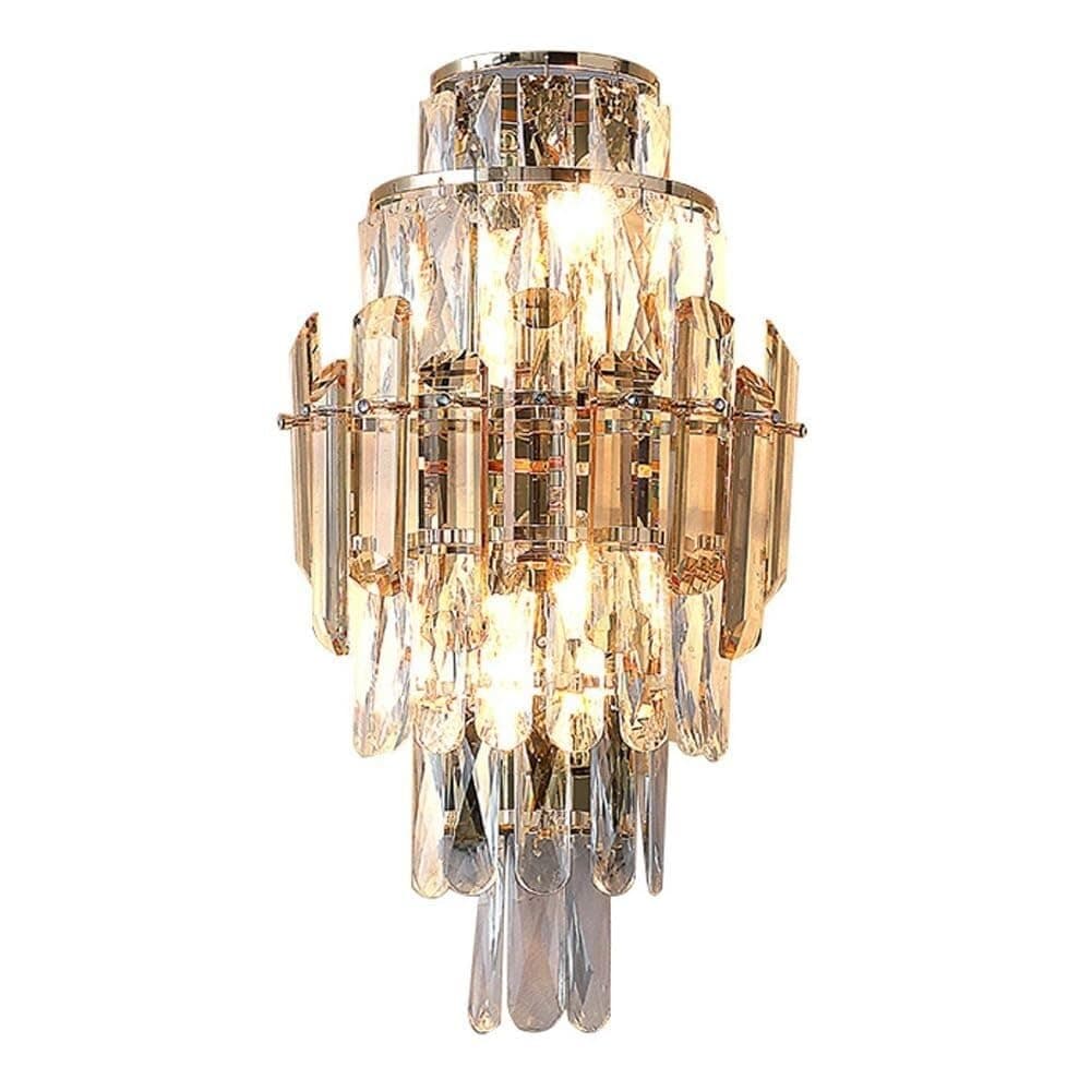 OJRGG Wall Mounted Lamp Modern Gold Wall Lamp Luxury Crystal Lighting Vanity Wall Sconce Entryway Staircase Wall Light for Bedroom Living Room Study Room Dining Room Hallway Stairs Hall Restaurant(B)