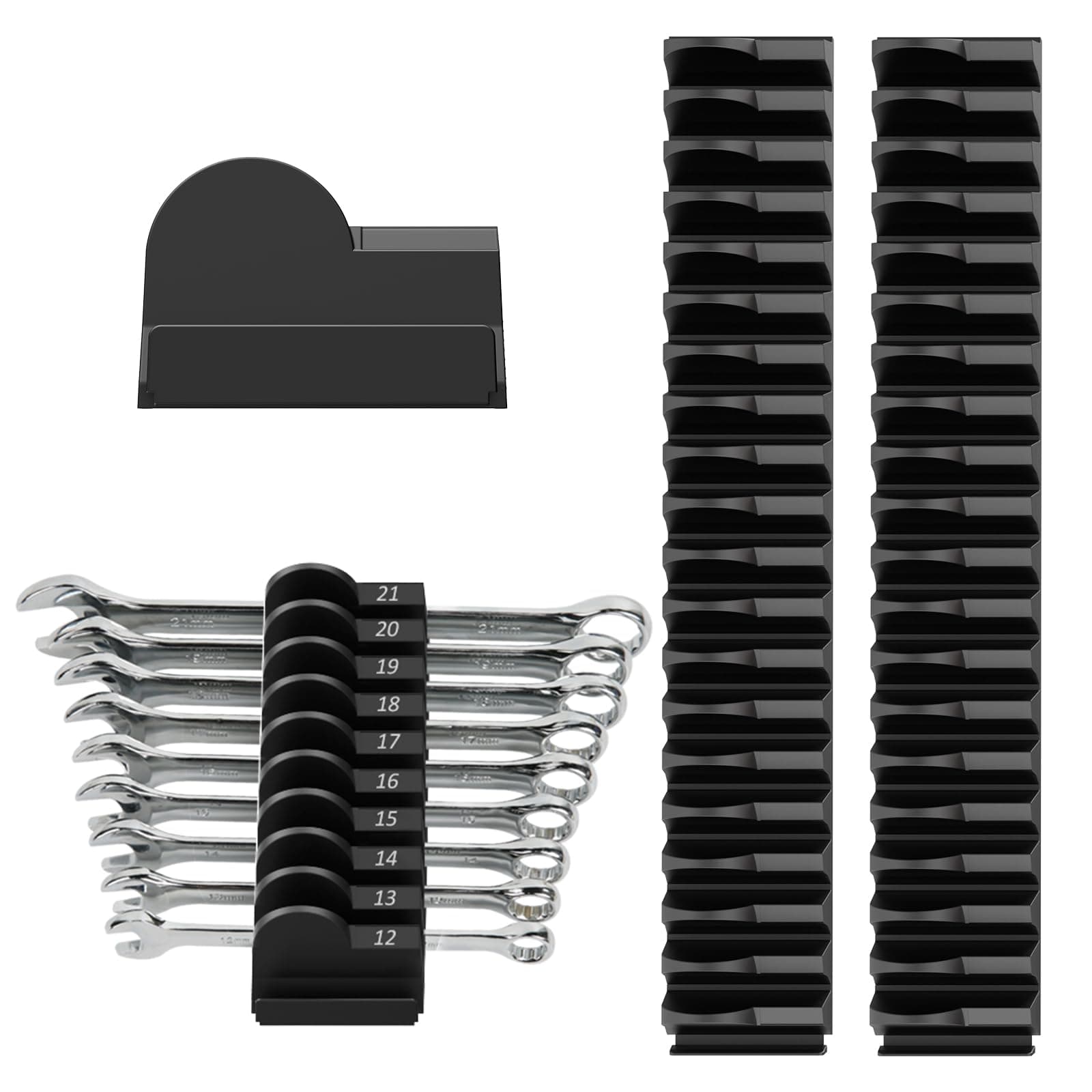 52 Pcs Modular Wrench Organizer for Tool Drawer with Metric & SAE Labels