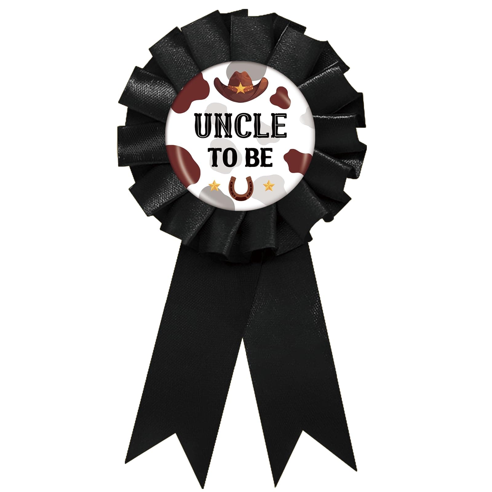 Western Cowboy Uncle to Be Tinplate Badge Pin, Cowboy Best Uncle Ever Pin, Little Cowboy Gender Reveal Button Pin for Men, Black Rosette Uncle to Be Pin, Wild West Themed Baby Shower Party Favors,