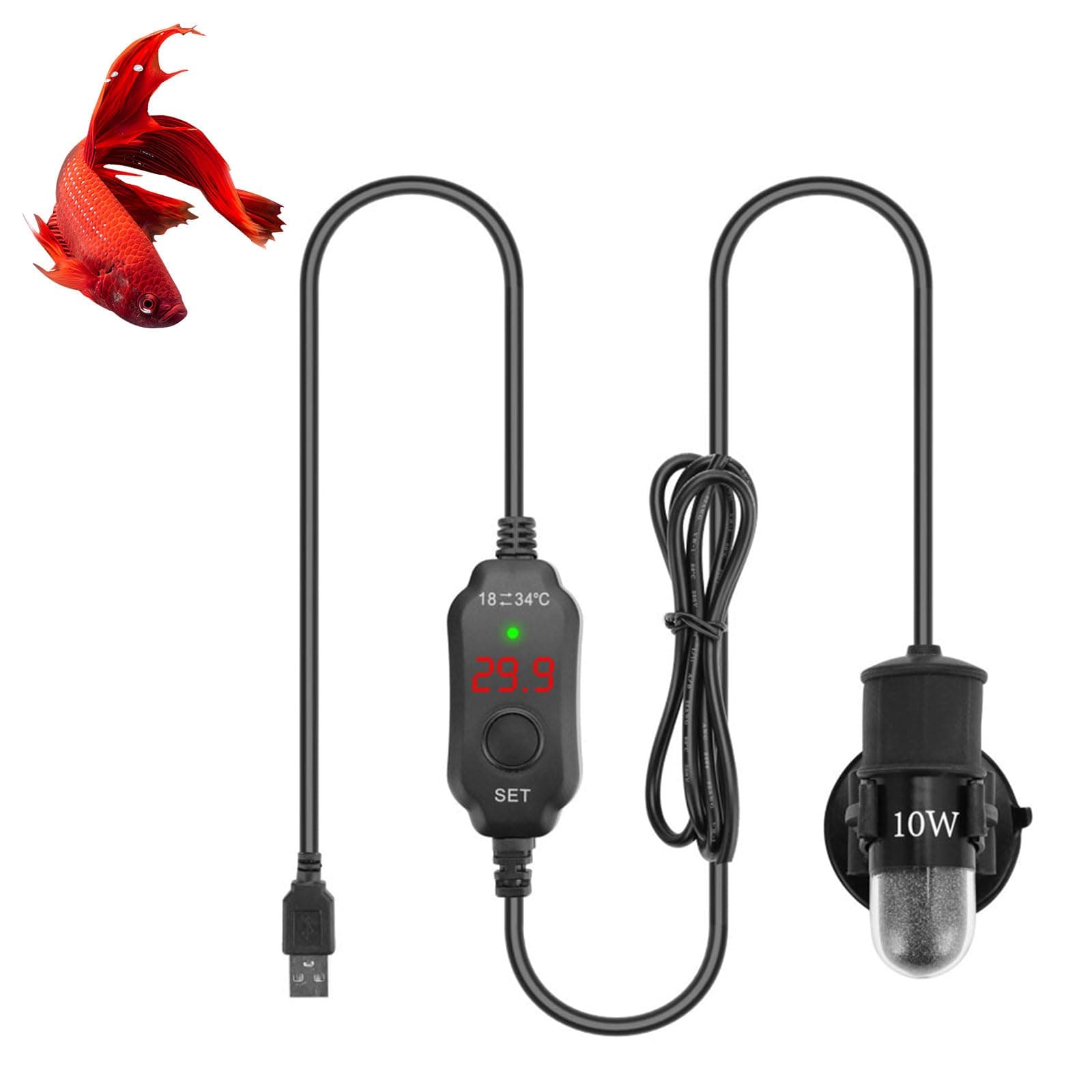 Compact Crystal Marinepark Stove with USB Efficient Power Thermoregulation and Digital Screen for Aquariums Small Stove