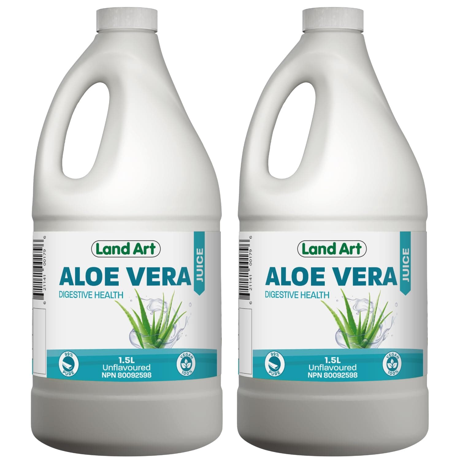 Aloe Vera Juice Unflavoured, Digestion, Guts, Constipation, 1,5 L (2-Pack)
