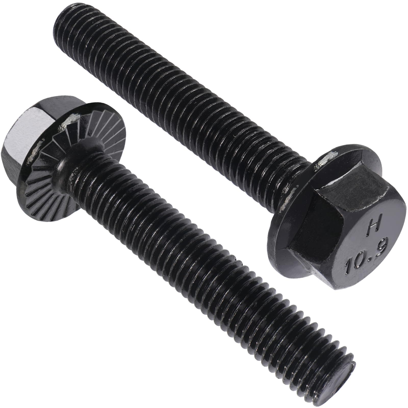 VGBUY M8-1.25 x 50mm Flanged Hex Head Bolts,External Flange Hex Drive Screws,Class 10.9 Black Zinc Plated,Alloy Steel,Full Coarse Thread,Pump,Fix Car,DIY Project(15Pcs)
