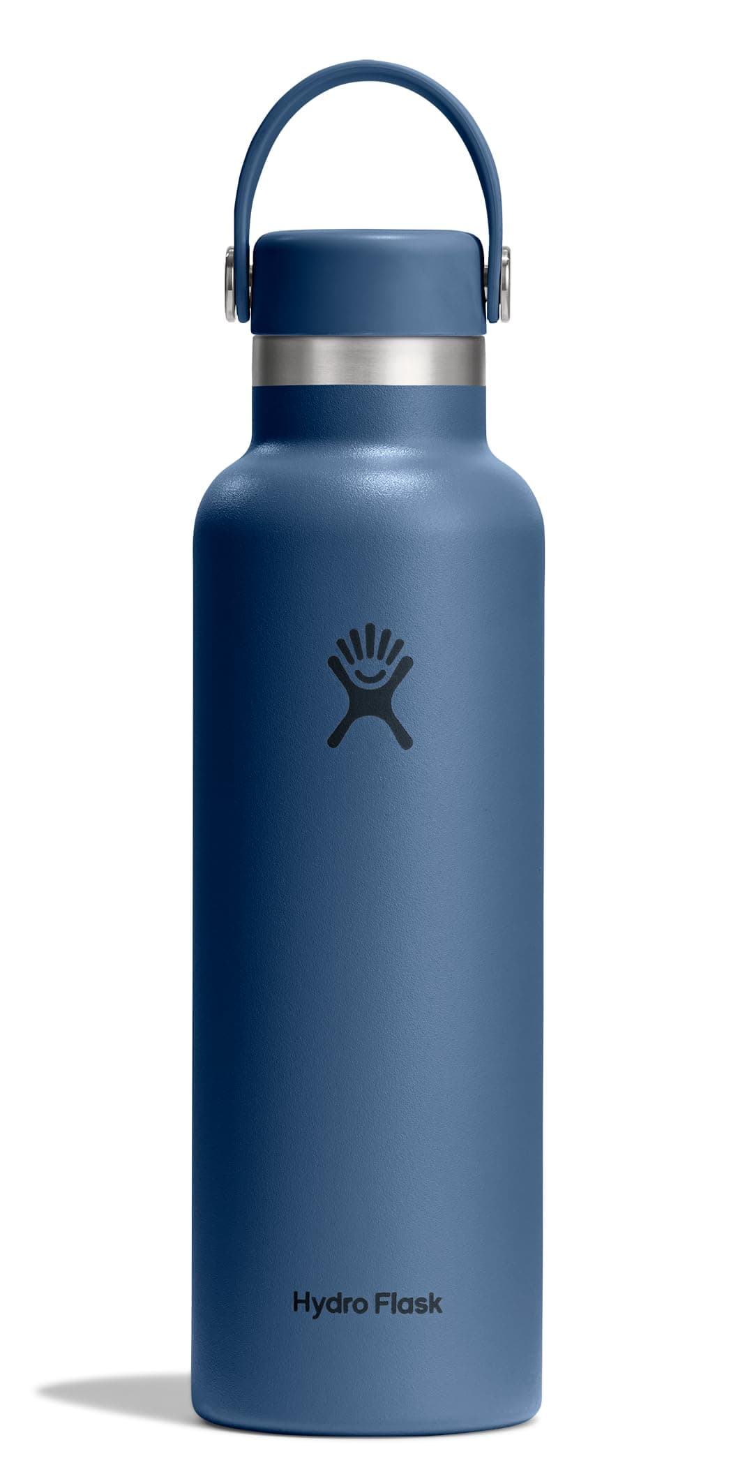 Hydro Flask 21 Oz Stainless Steel Standard Mouth Water Bottle with Flex Cap and Double-Wall Vacuum Insulation, Harbor Blue