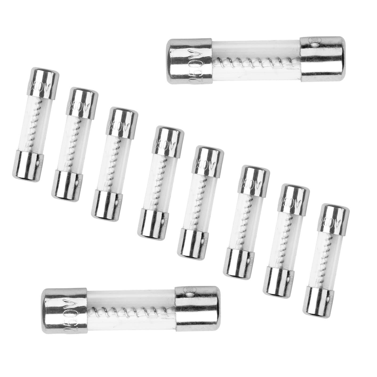 CompStudio 10Pcs/Lot 5A T5AL250V 5x20mm Slow-Blow Fuse 250V Glass Tube Fuse Slow Acting/Time-delay Fuse (3/16 in x 3/4 in)